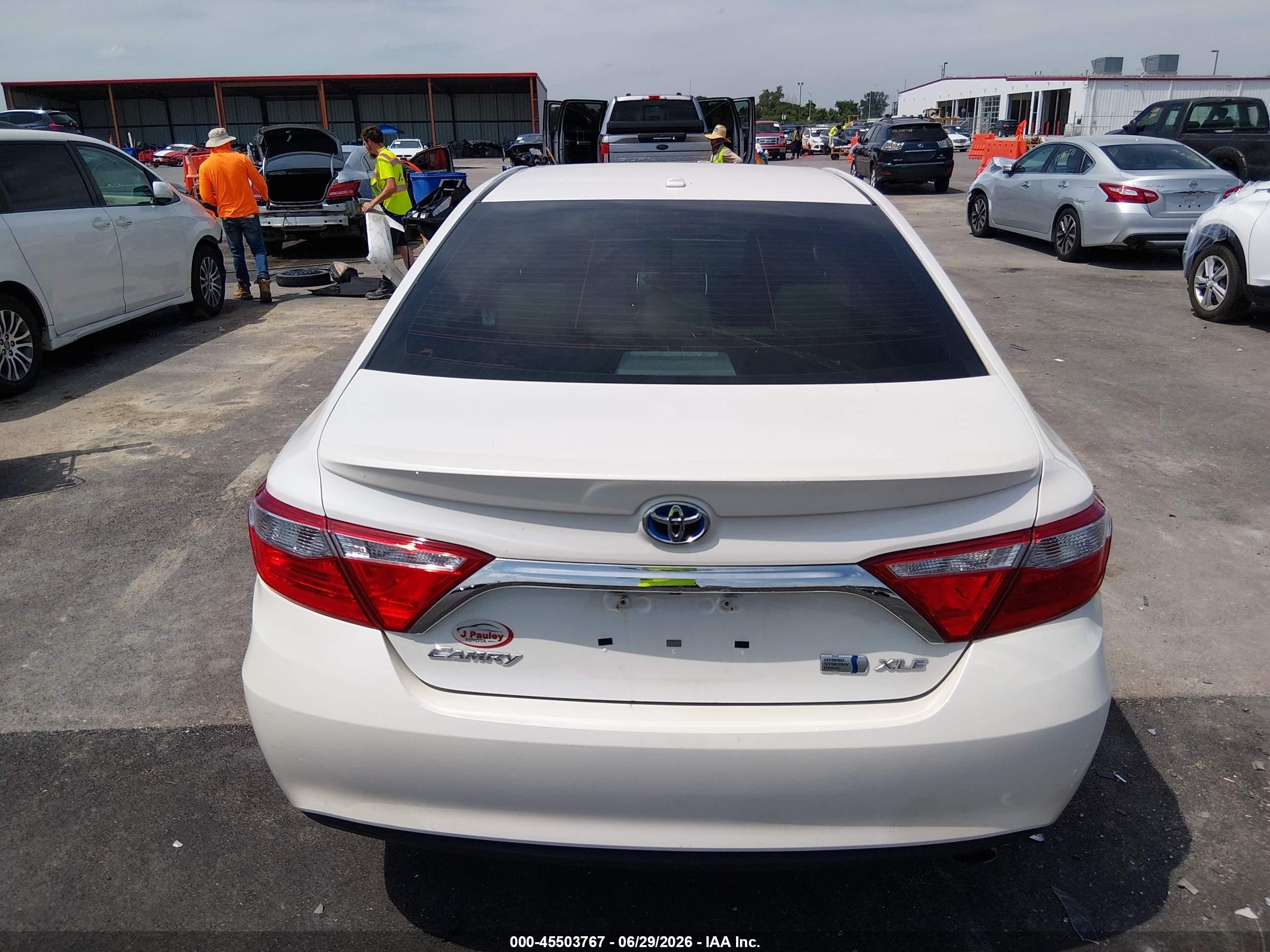 2015 Toyota Camry Hybrid Xle White vin: 4T1BD1FK2FU164858