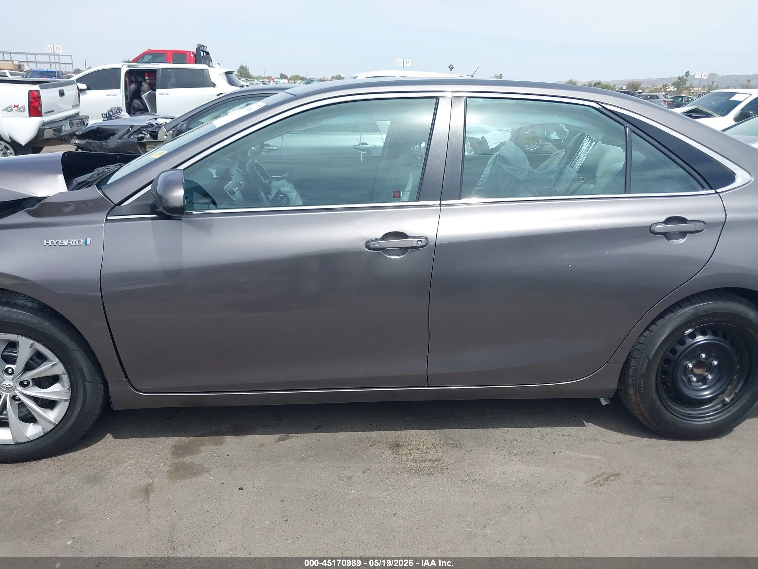 2015 Toyota Camry Hybrid Le Gray vin: 4T1BD1FK2FU166898