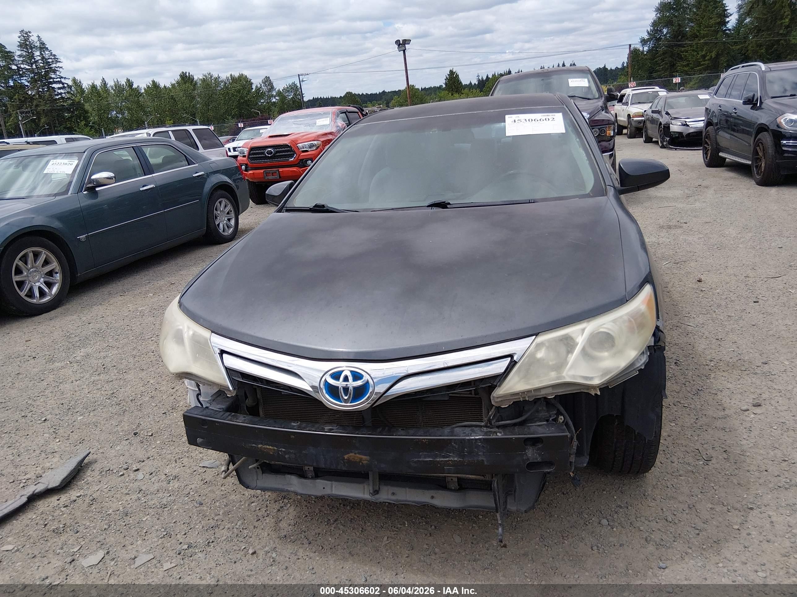 2012 Toyota Camry Hybrid Le Серый vin: 4T1BD1FK3CU031991