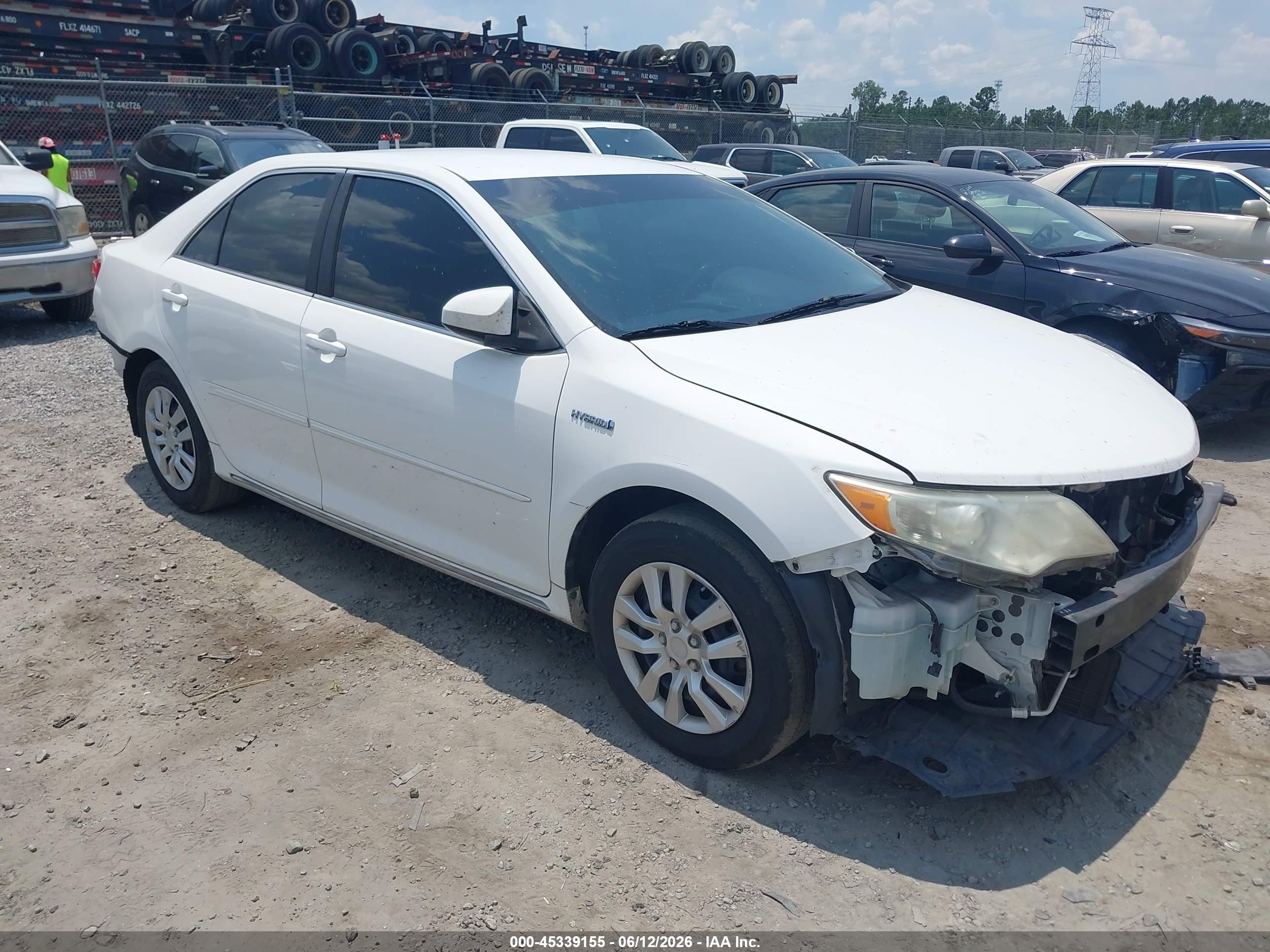 2012 Toyota Camry Hybrid Le White vin: 4T1BD1FK3CU035894
