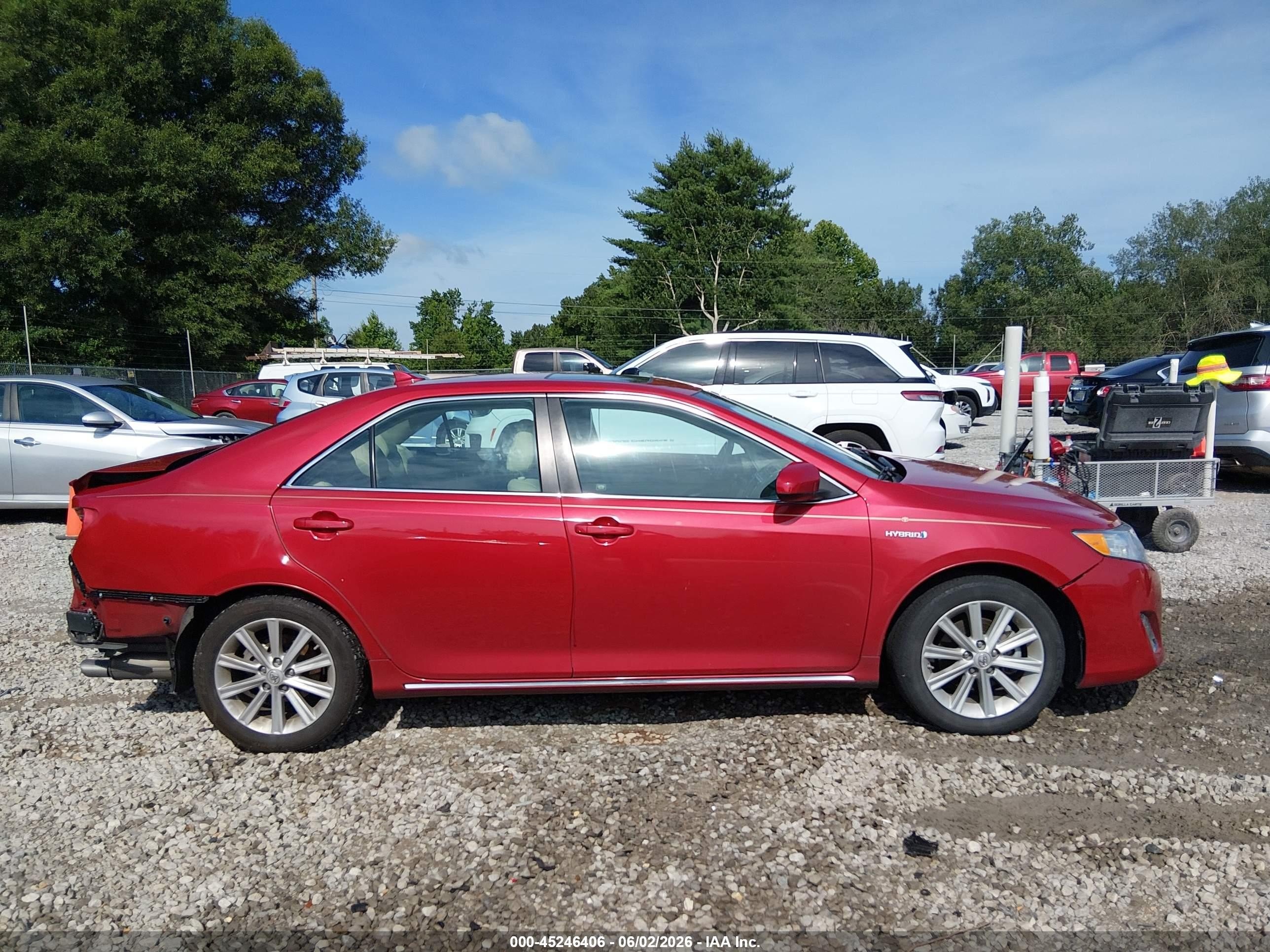 2012 Toyota Camry Hybrid Xle Red vin: 4T1BD1FK3CU043526