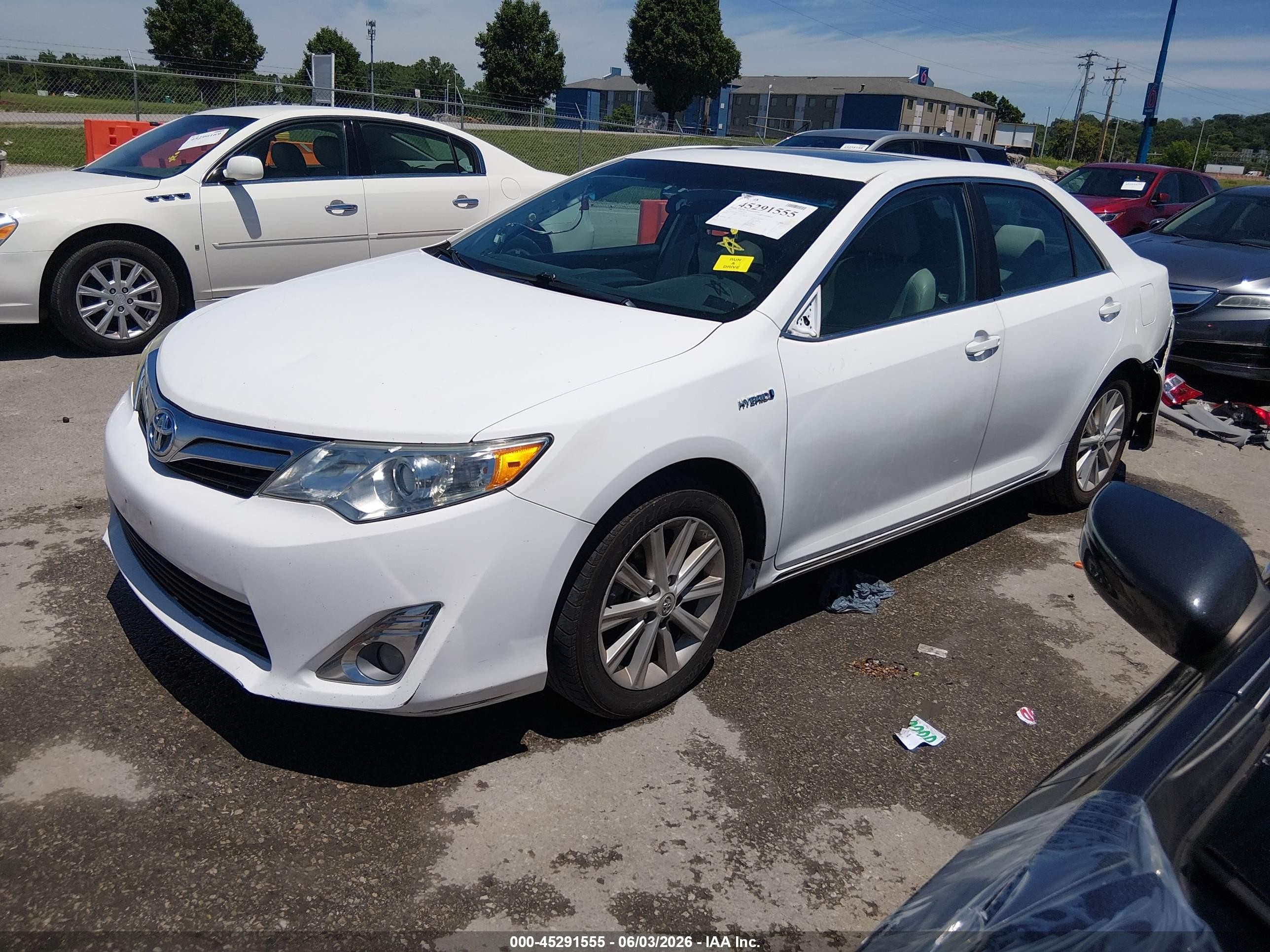 2012 Toyota Camry Hybrid Xle White vin: 4T1BD1FK3CU053201