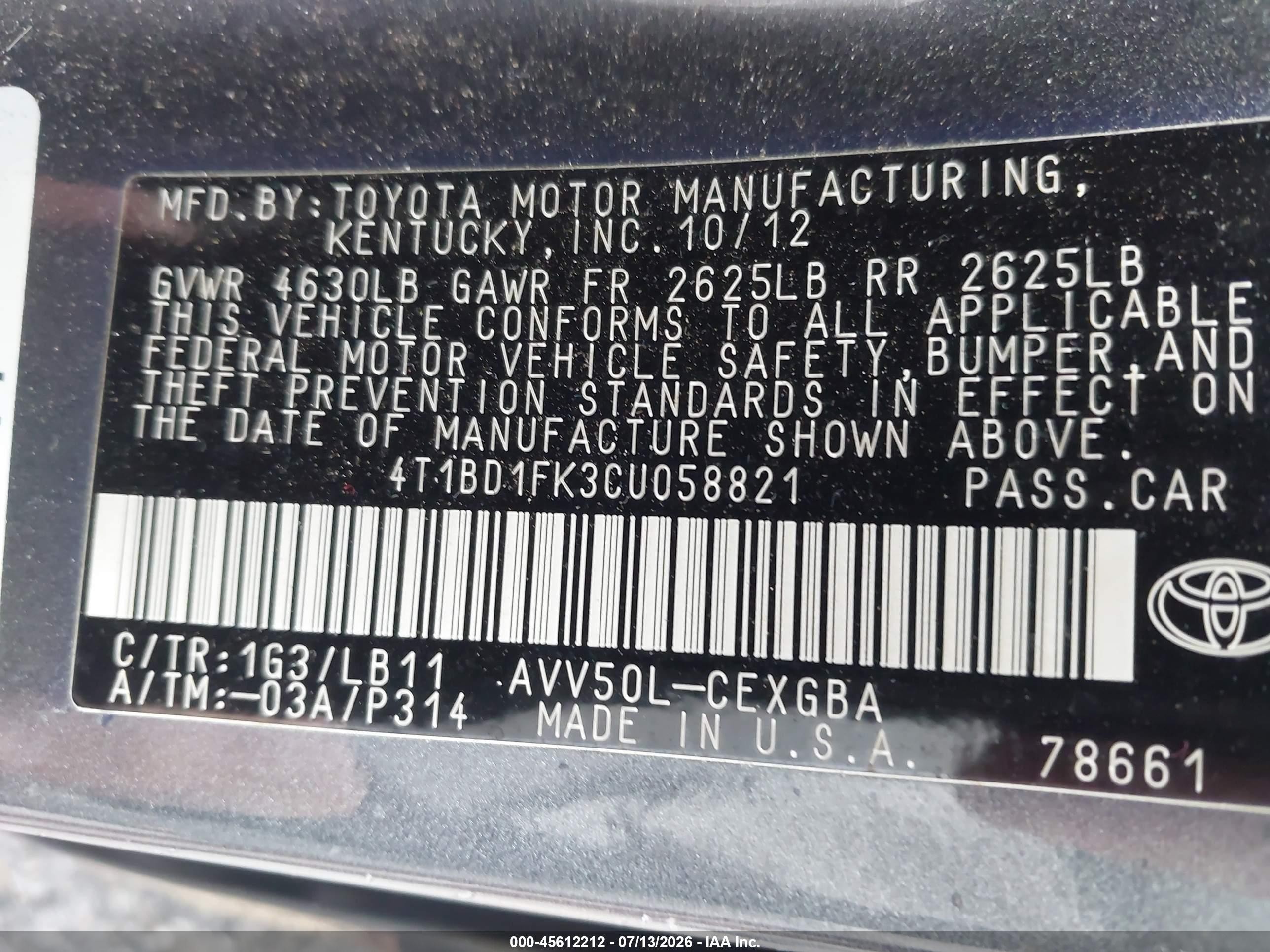 2012 Toyota Camry Hybrid Xle Gray vin: 4T1BD1FK3CU058821