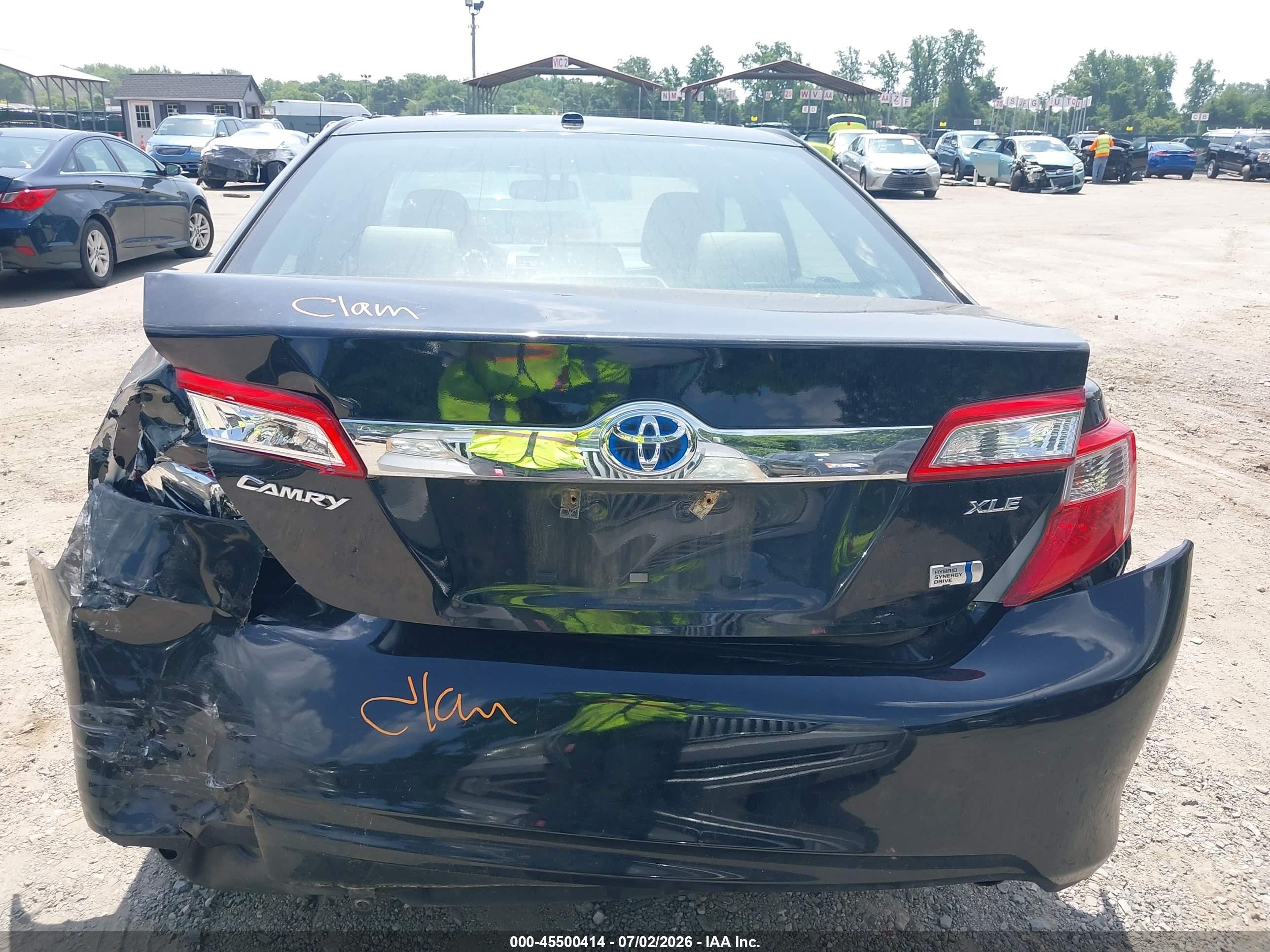 2013 Toyota Camry Hybrid Xle Black vin: 4T1BD1FK3DU072896