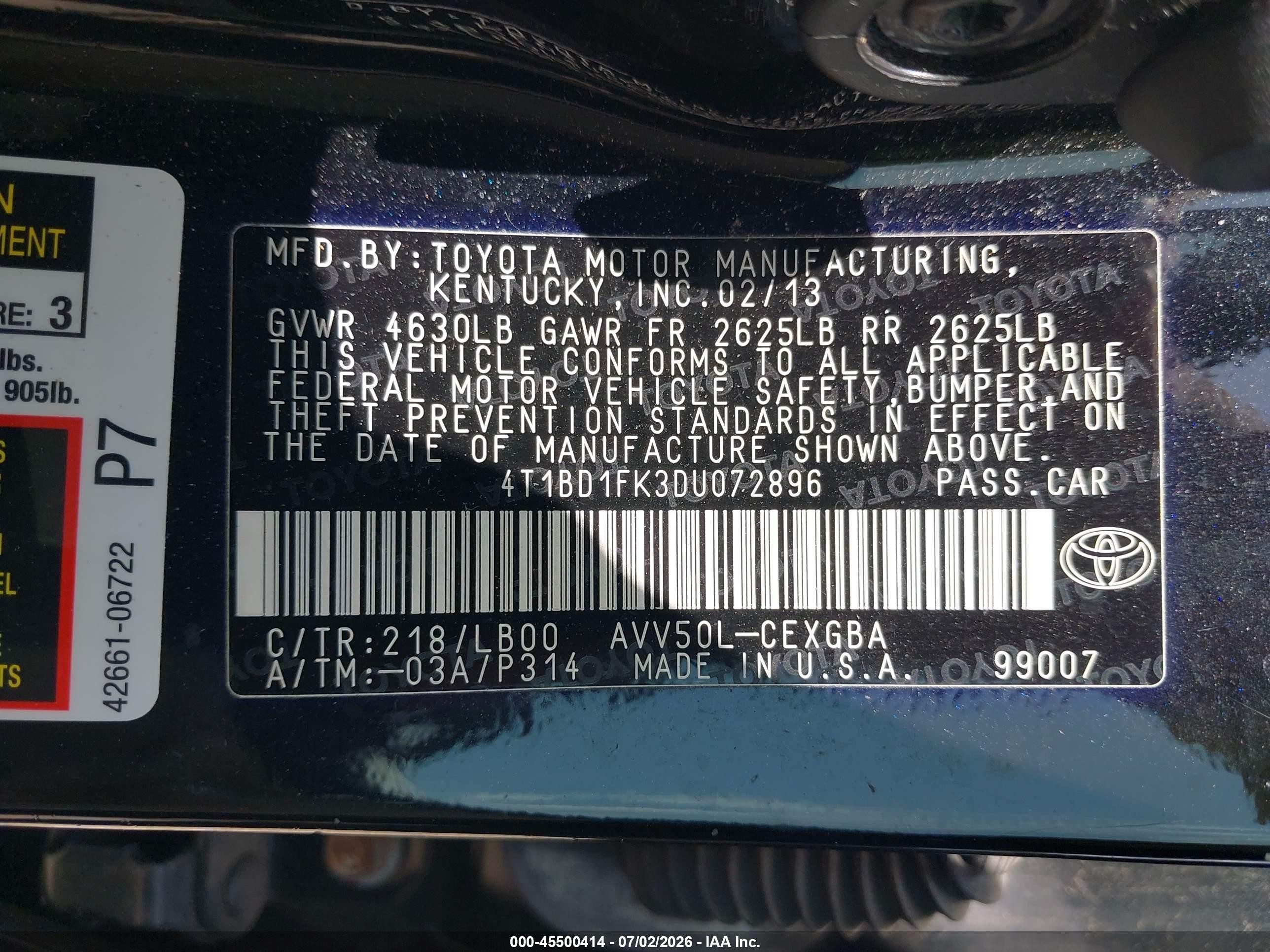 2013 Toyota Camry Hybrid Xle Black vin: 4T1BD1FK3DU072896
