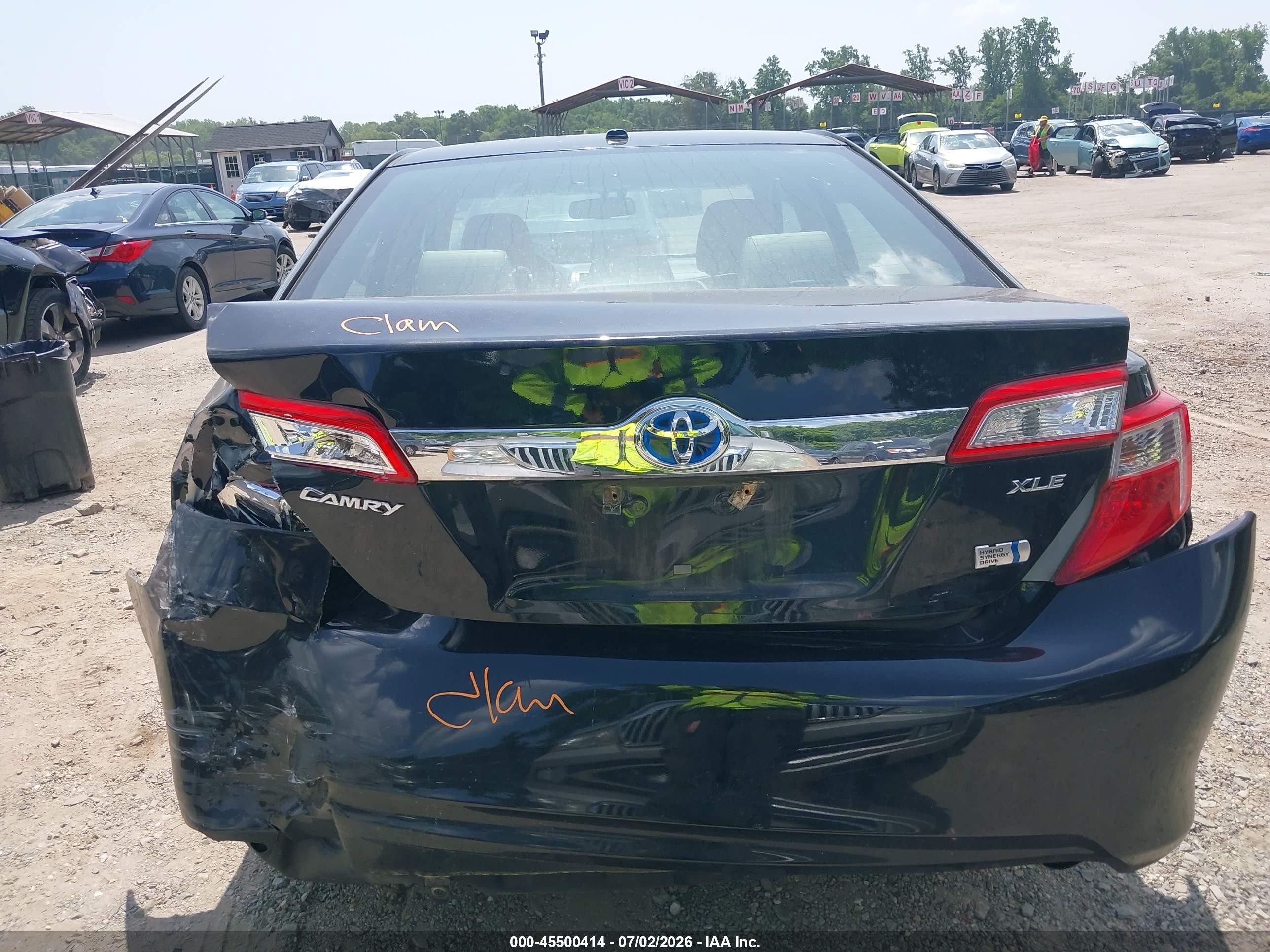 2013 Toyota Camry Hybrid Xle Black vin: 4T1BD1FK3DU072896