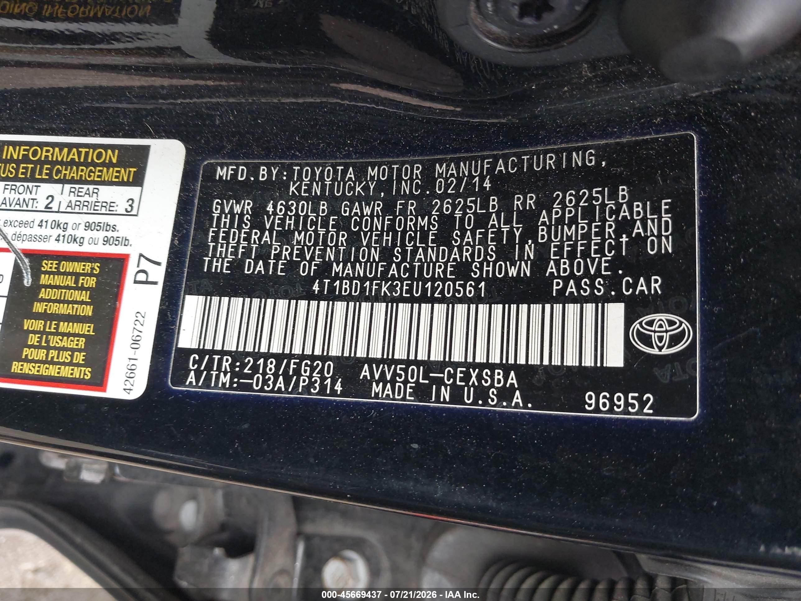 2014 Toyota Camry Hybrid Se Limited Edition Black vin: 4T1BD1FK3EU120561