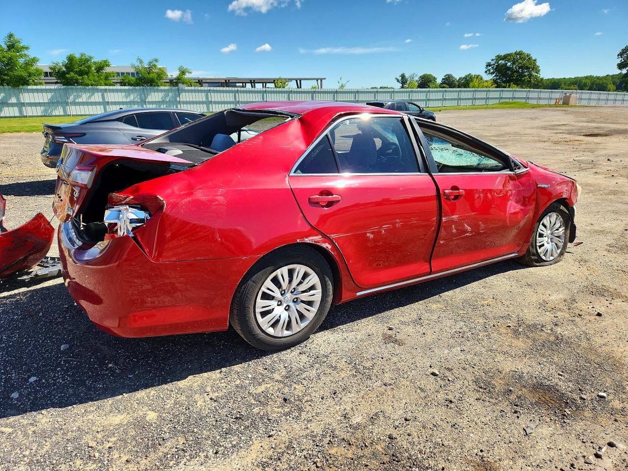 2014 Toyota Camry Hybrid Red vin: 4T1BD1FK3EU132483