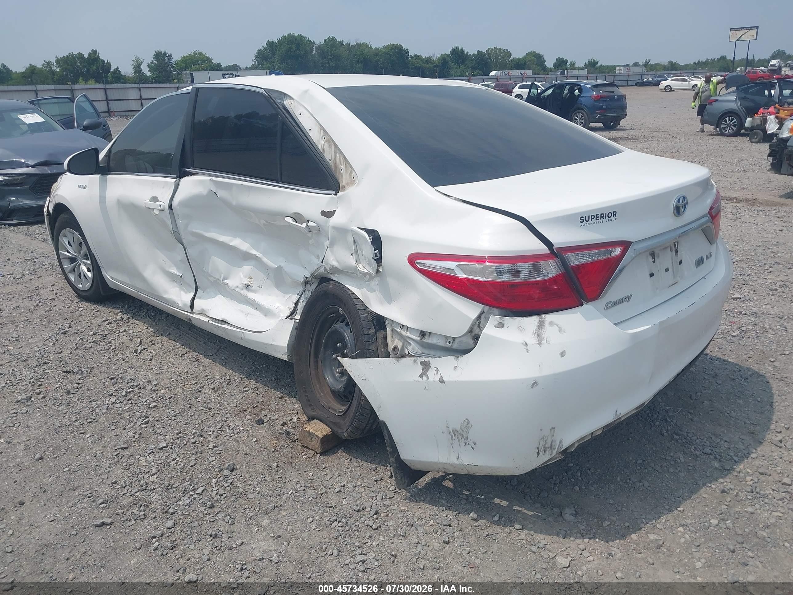 2015 Toyota Camry Hybrid Le White vin: 4T1BD1FK3FU147390