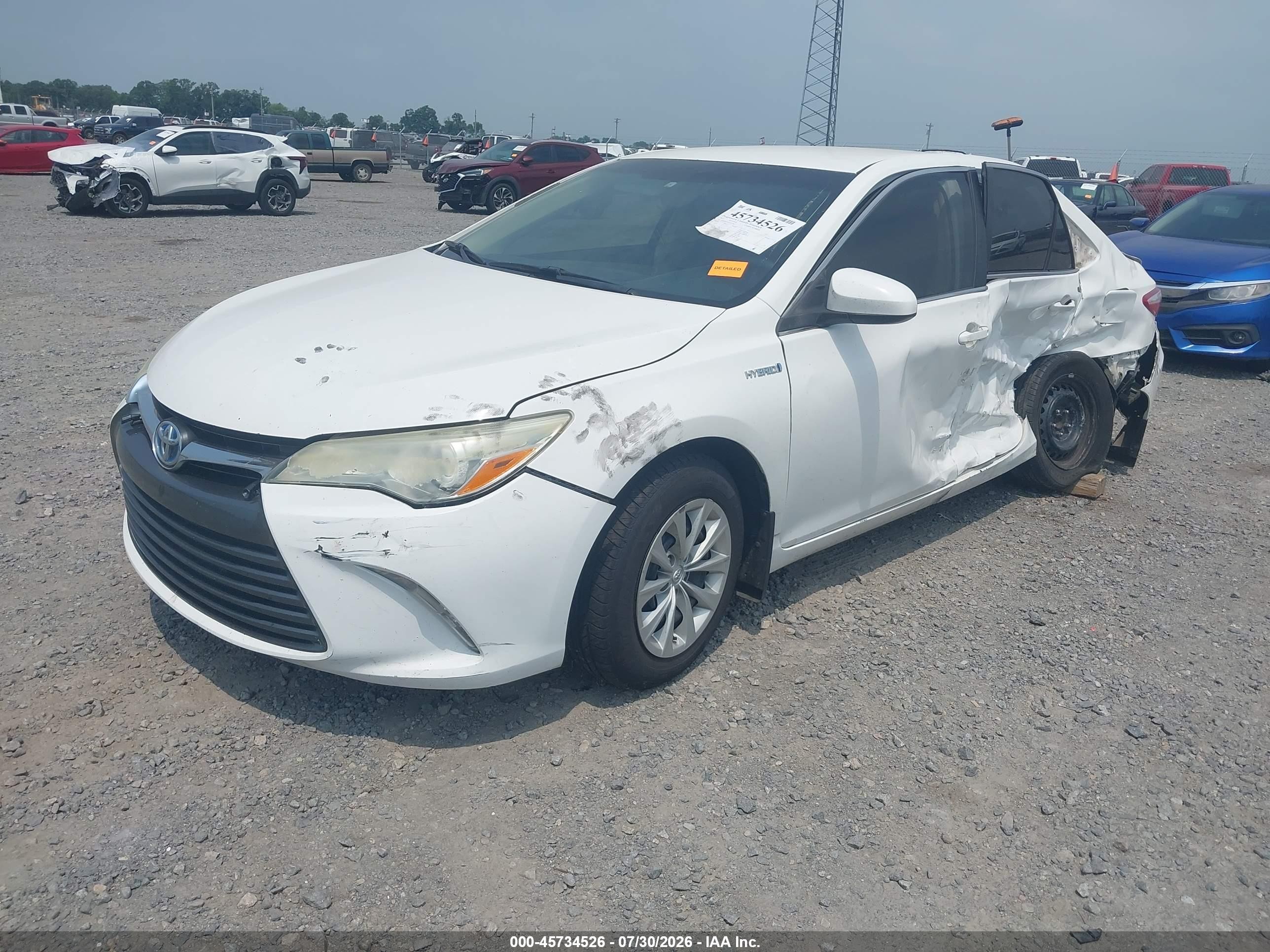 2015 Toyota Camry Hybrid Le White vin: 4T1BD1FK3FU147390