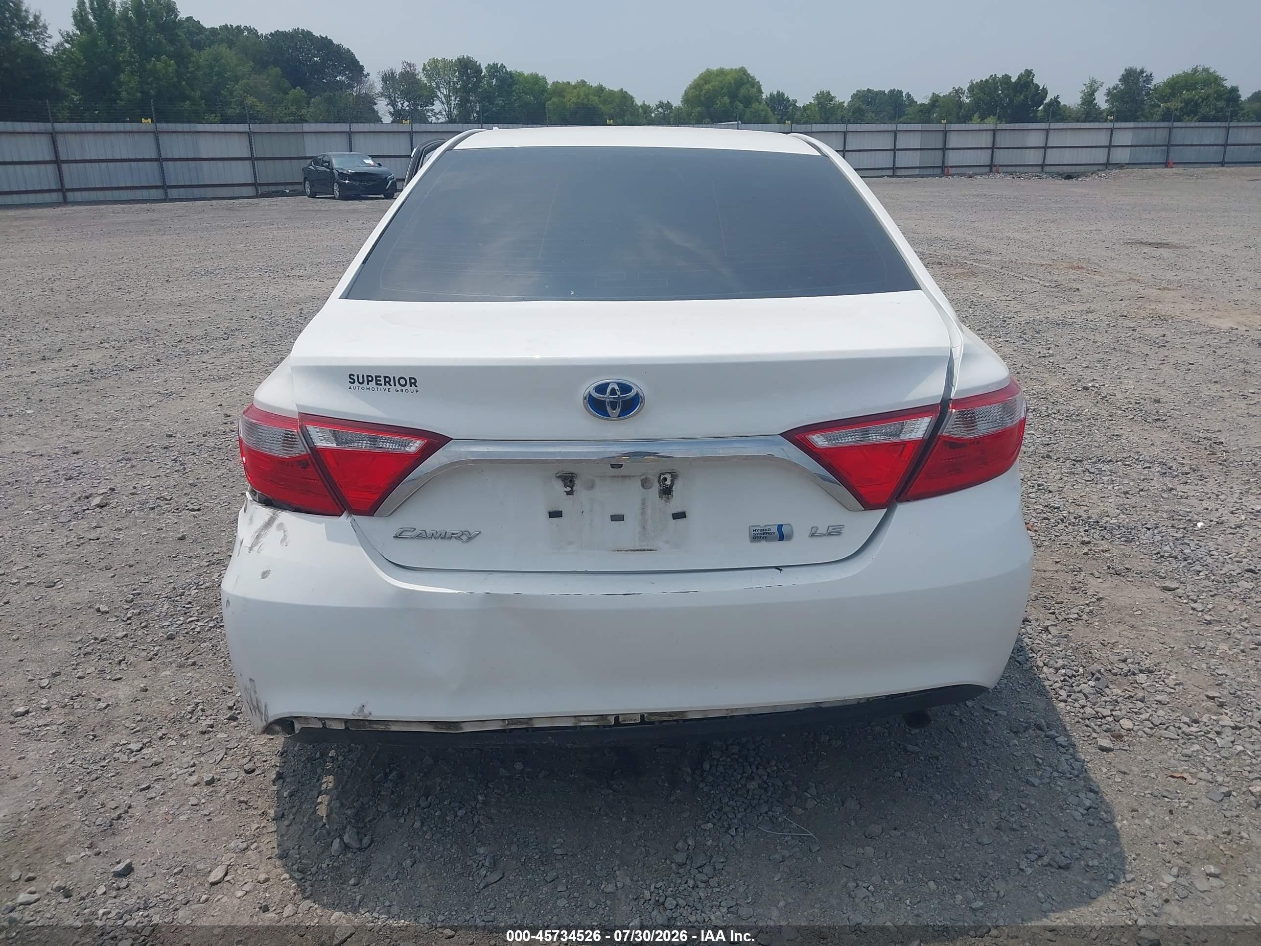 2015 Toyota Camry Hybrid Le White vin: 4T1BD1FK3FU147390