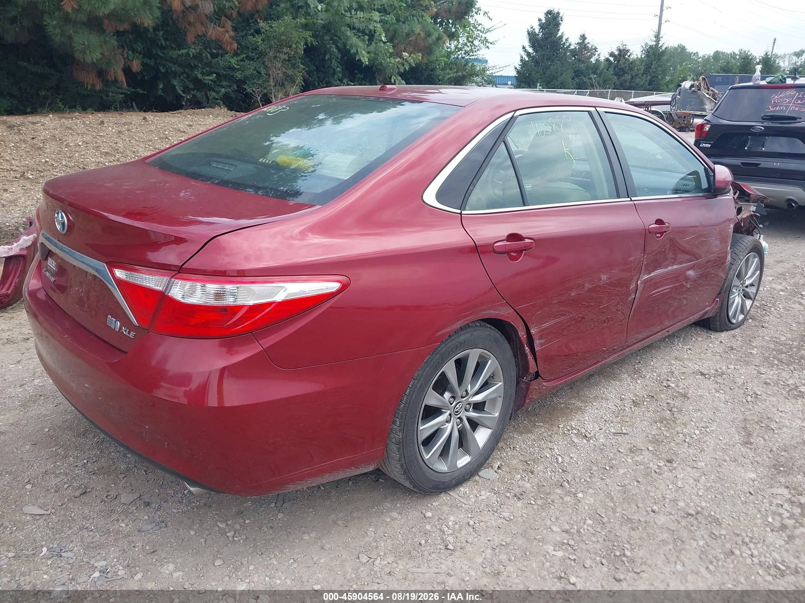 2015 Toyota Camry Hybrid Xle Red vin: 4T1BD1FK3FU160883