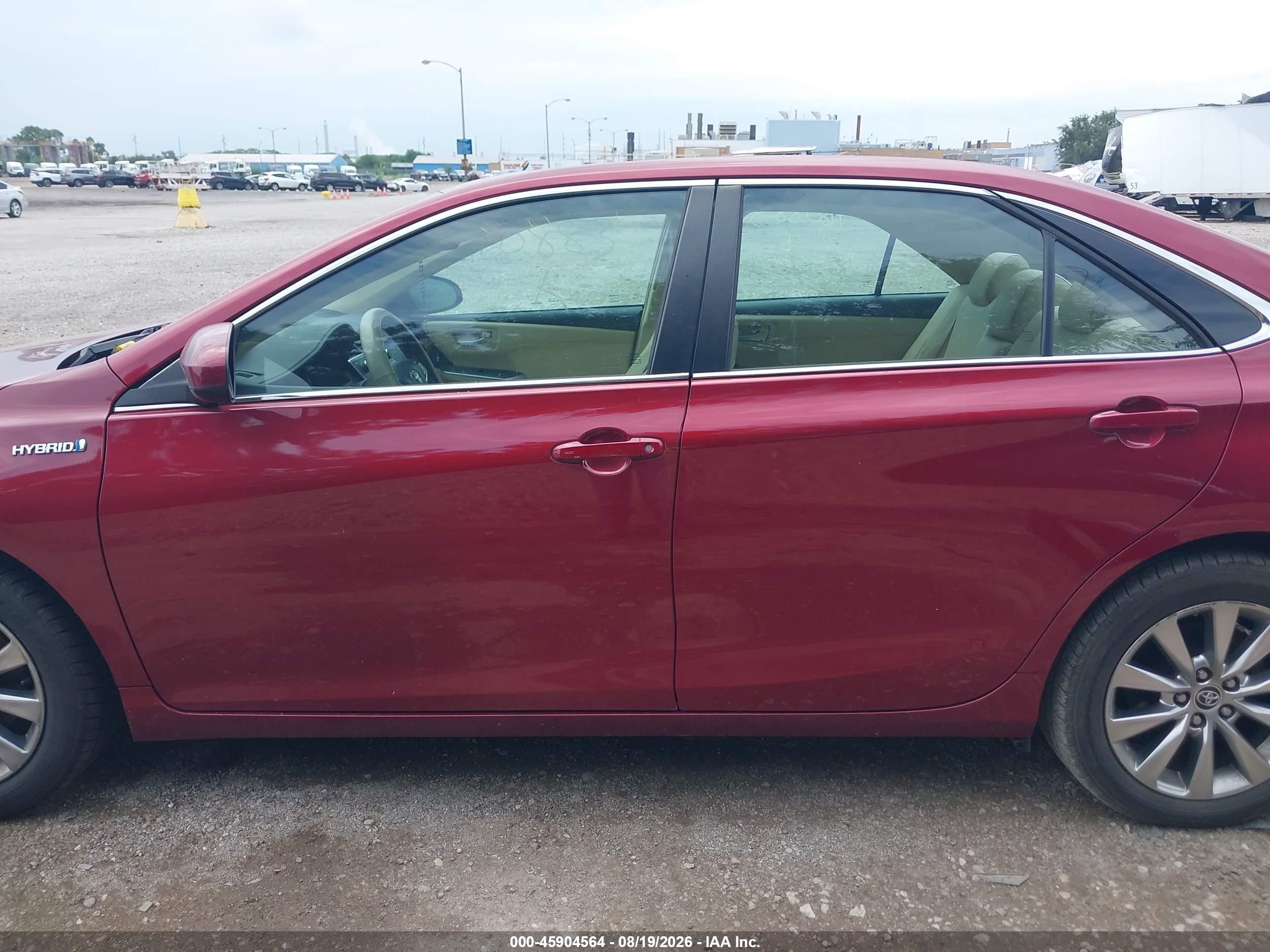 2015 Toyota Camry Hybrid Xle Red vin: 4T1BD1FK3FU160883
