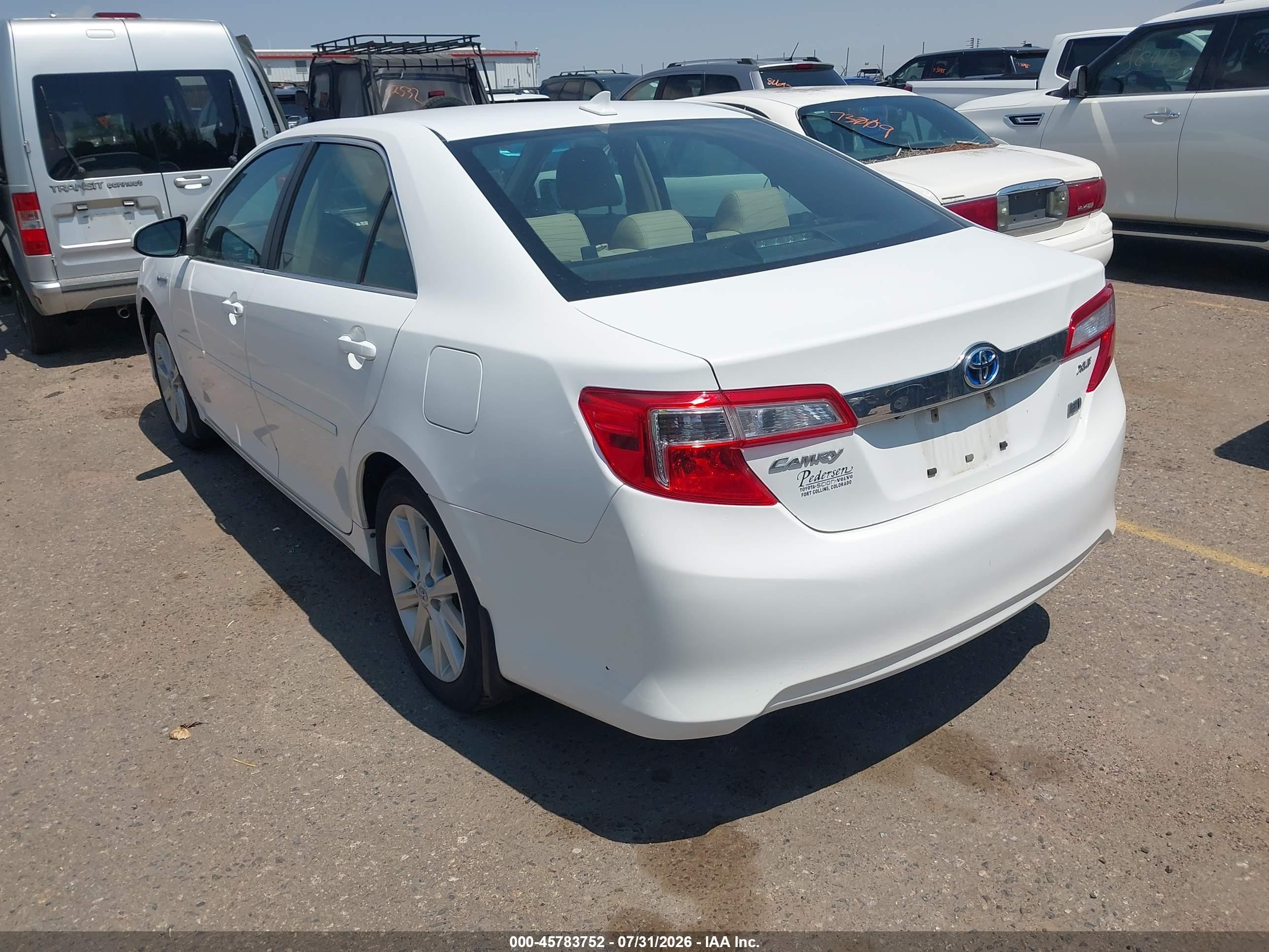 2012 Toyota Camry Hybrid Xle White vin: 4T1BD1FK4CU024712