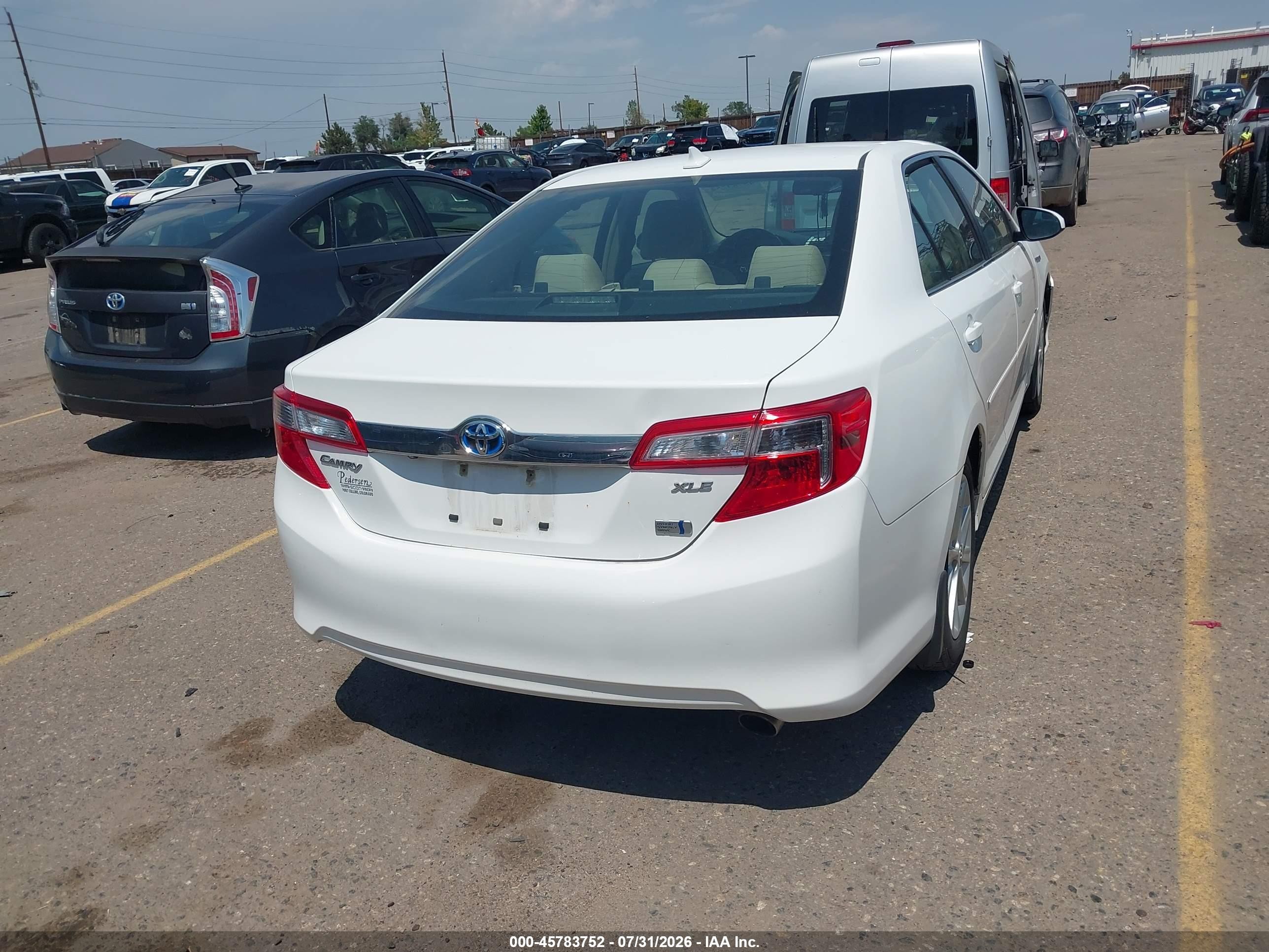 2012 Toyota Camry Hybrid Xle White vin: 4T1BD1FK4CU024712