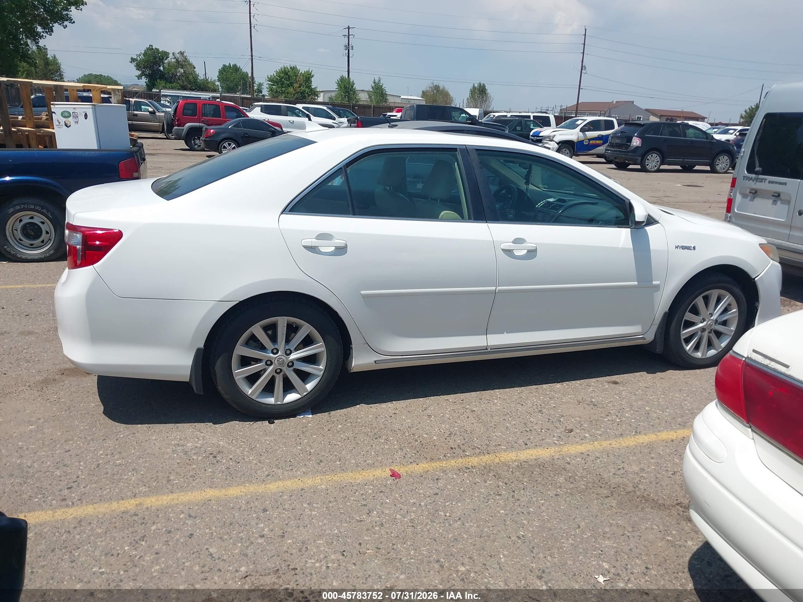 2012 Toyota Camry Hybrid Xle White vin: 4T1BD1FK4CU024712