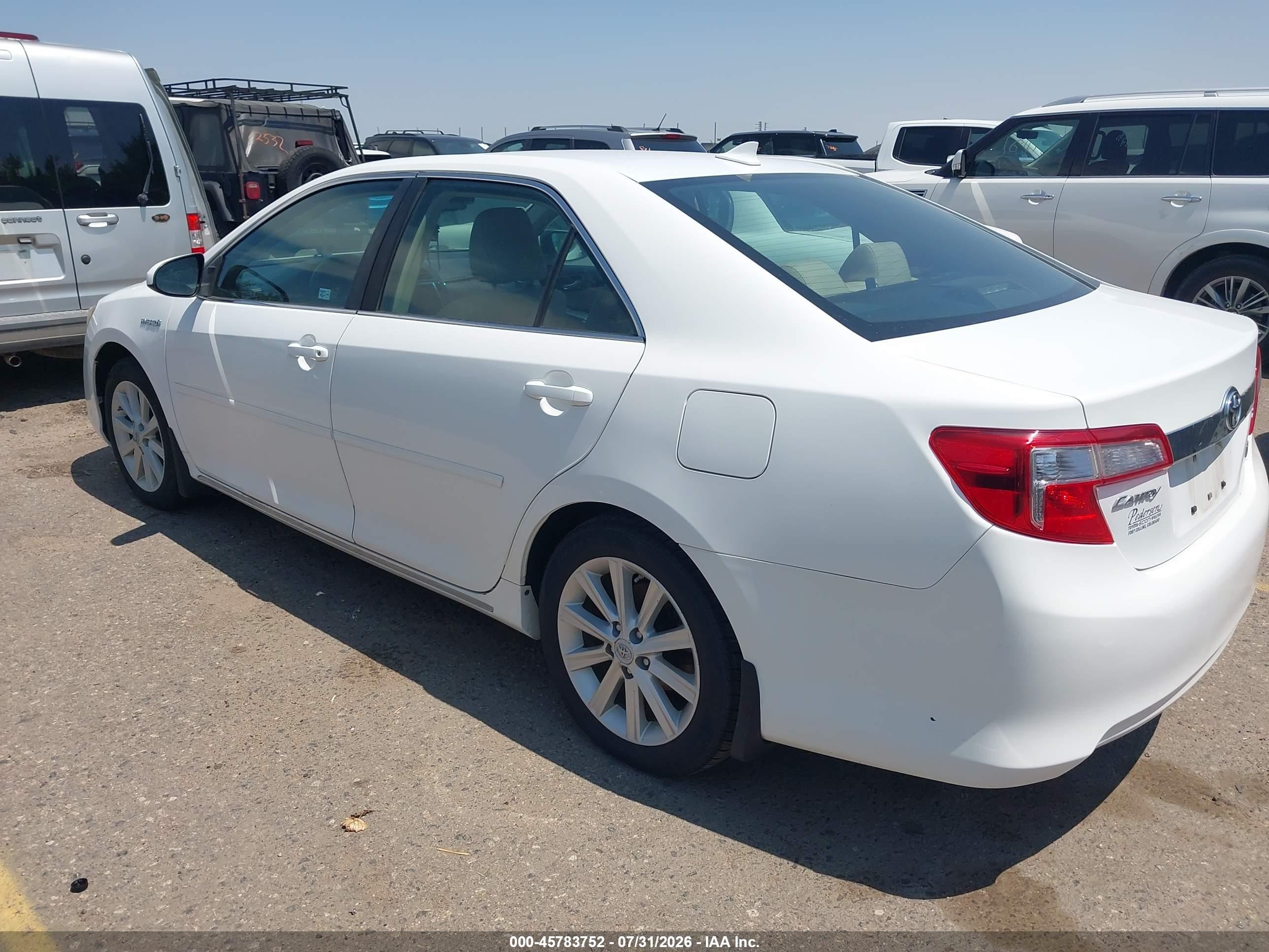2012 Toyota Camry Hybrid Xle White vin: 4T1BD1FK4CU024712