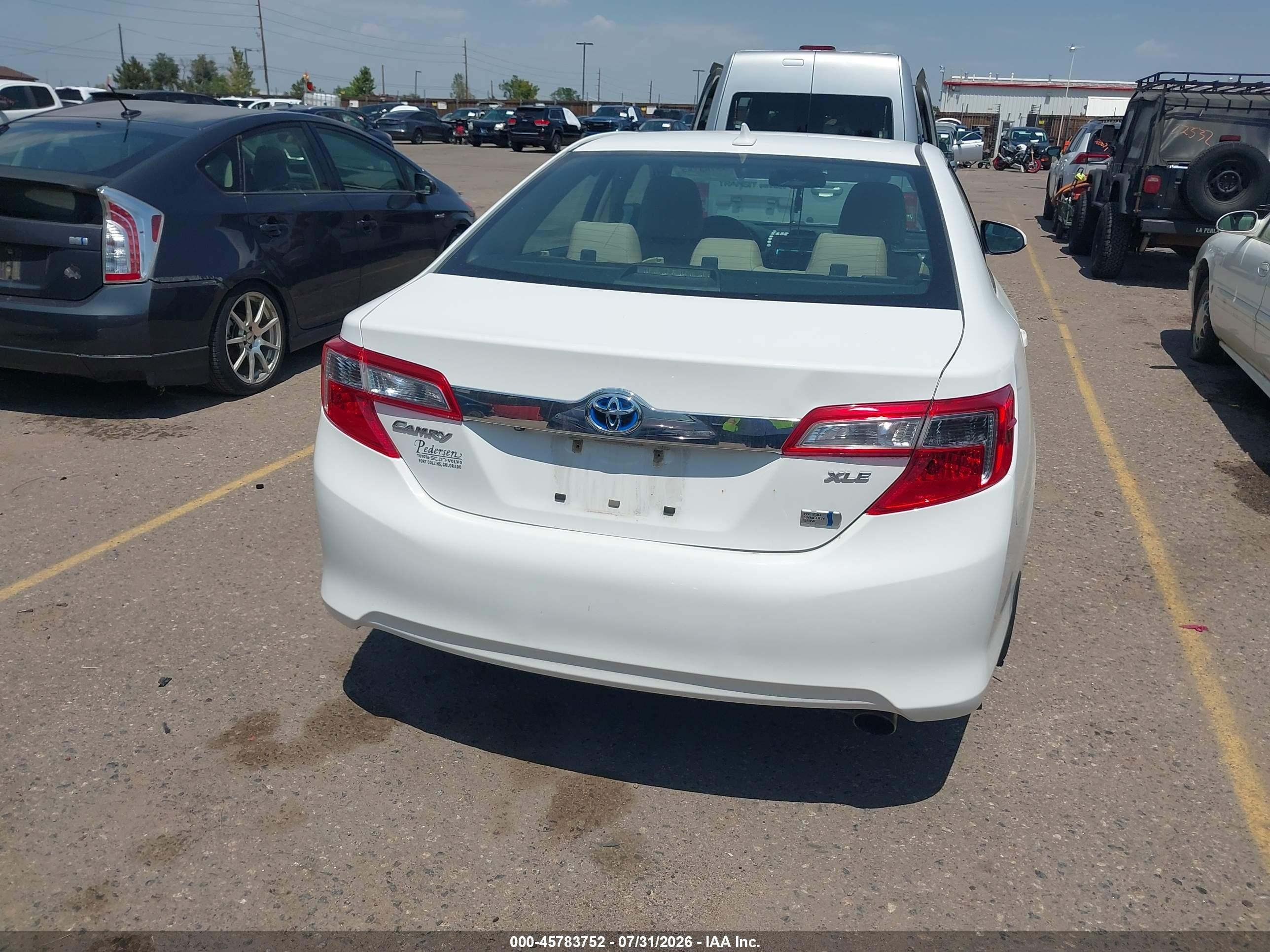 2012 Toyota Camry Hybrid Xle White vin: 4T1BD1FK4CU024712