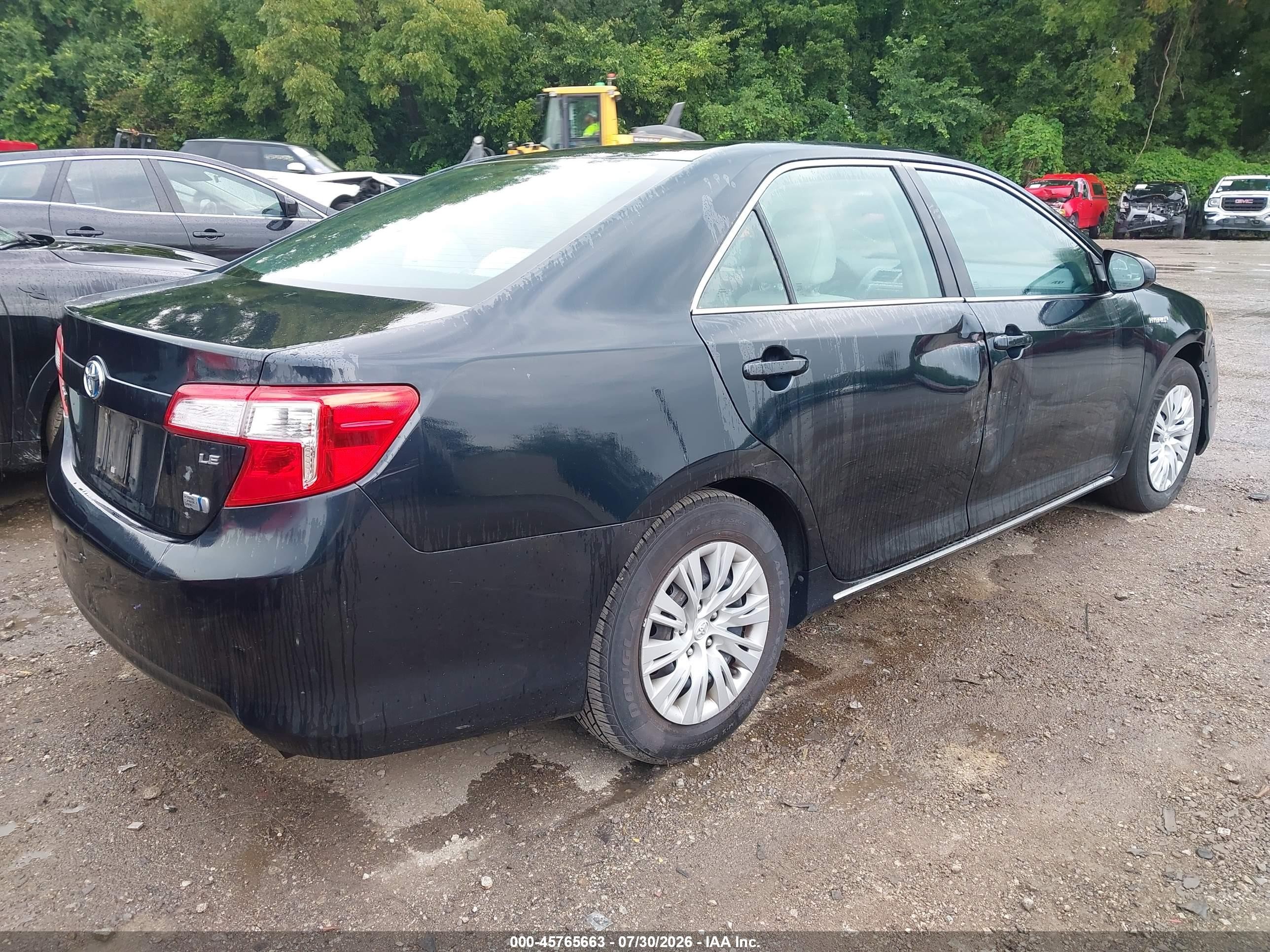 2012 Toyota Camry Hybrid Le Black vin: 4T1BD1FK4CU033720