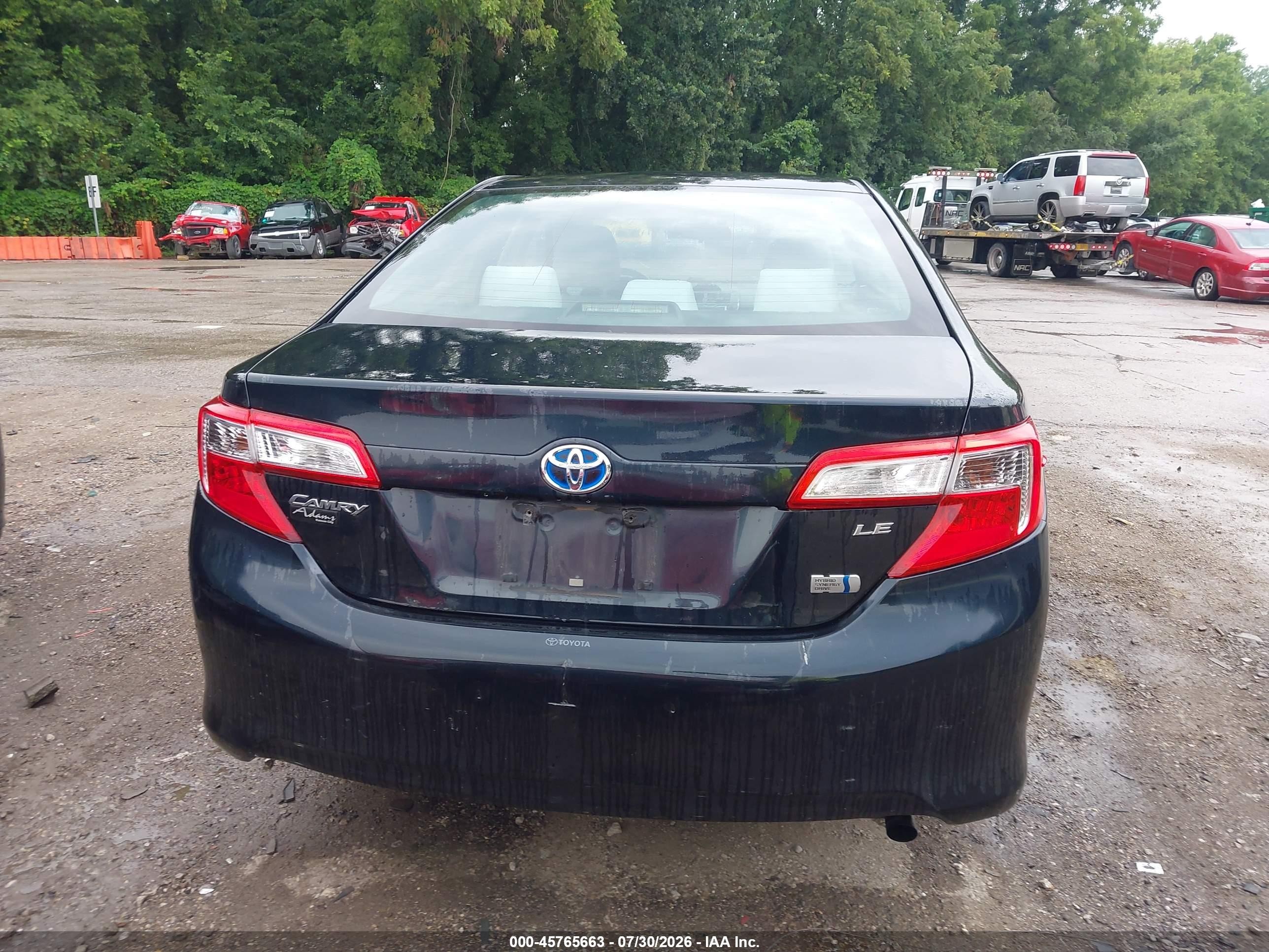 2012 Toyota Camry Hybrid Le Black vin: 4T1BD1FK4CU033720