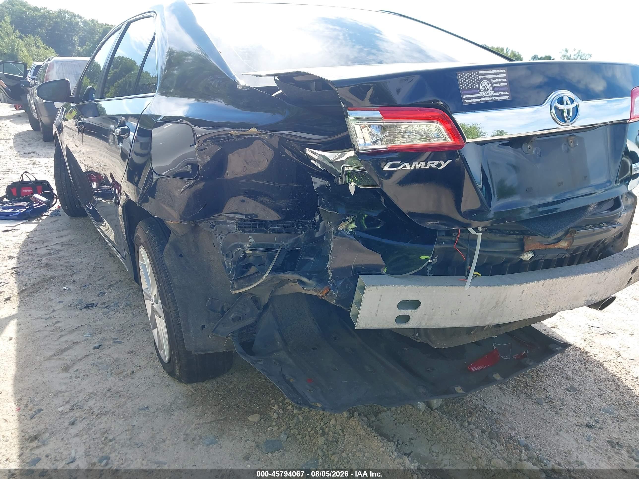 2012 Toyota Camry Hybrid Xle Черный vin: 4T1BD1FK4CU035337