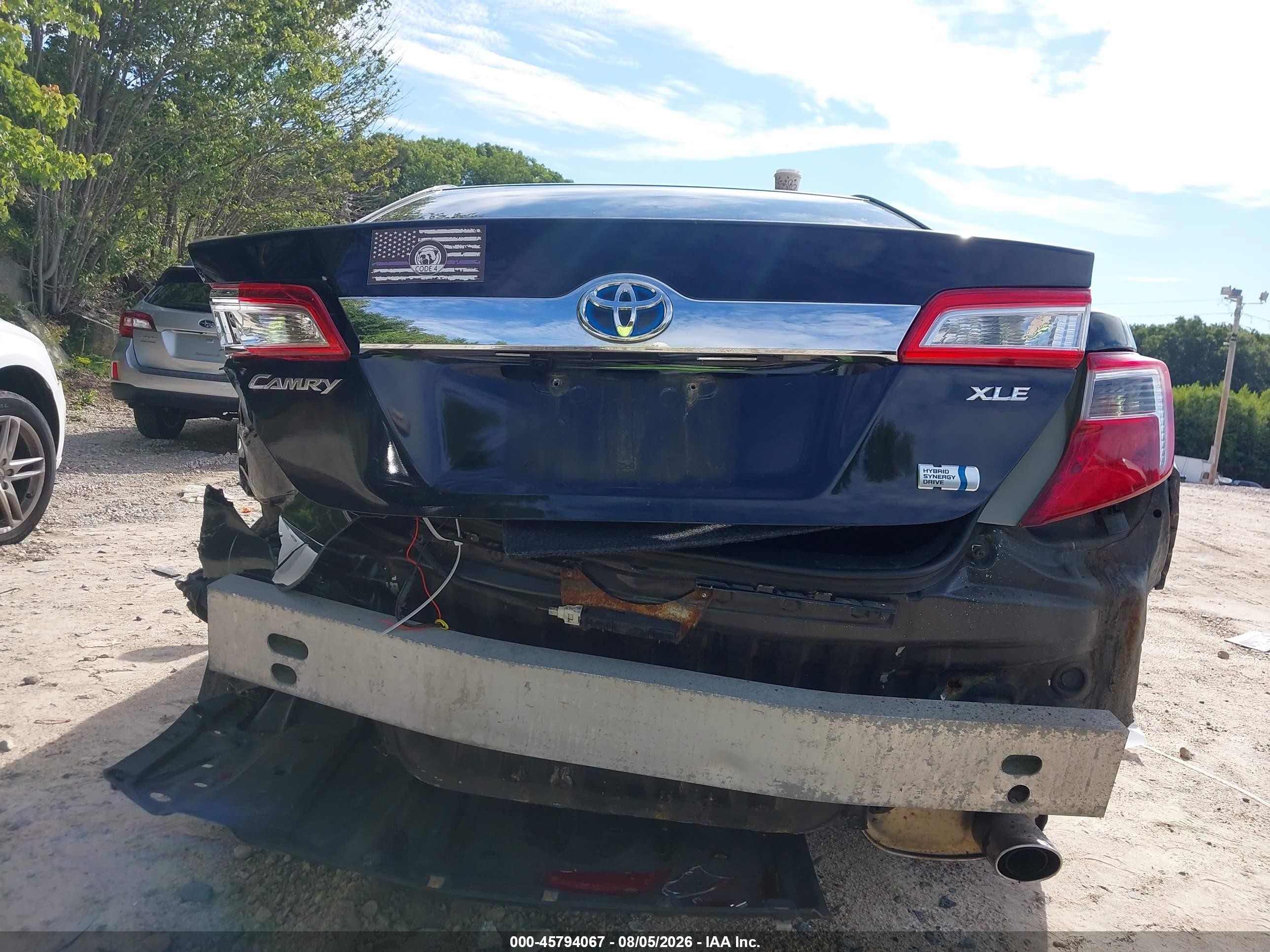 2012 Toyota Camry Hybrid Xle Черный vin: 4T1BD1FK4CU035337