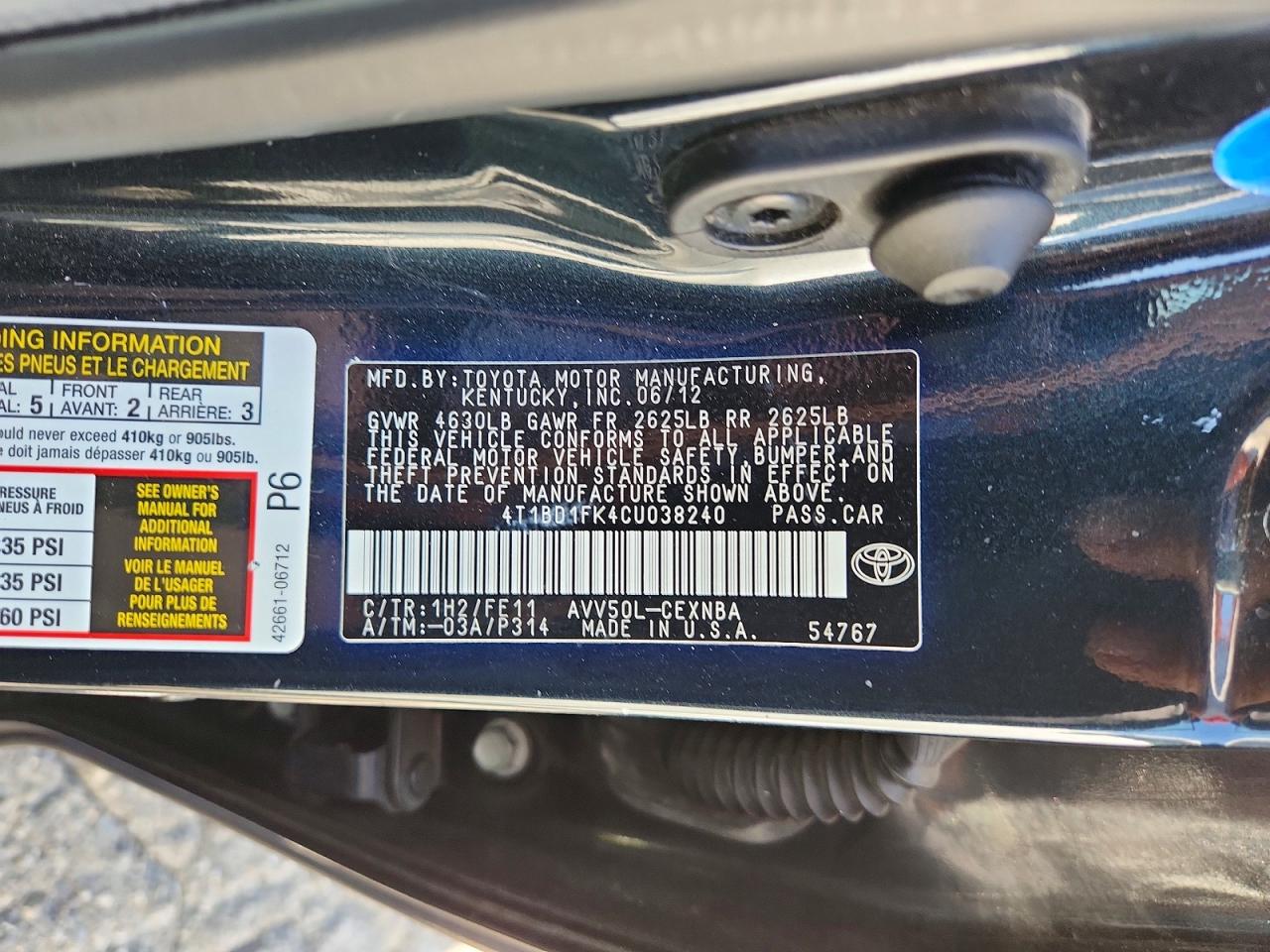 2012 Toyota Camry Hybrid Le Gray vin: 4T1BD1FK4CU038240