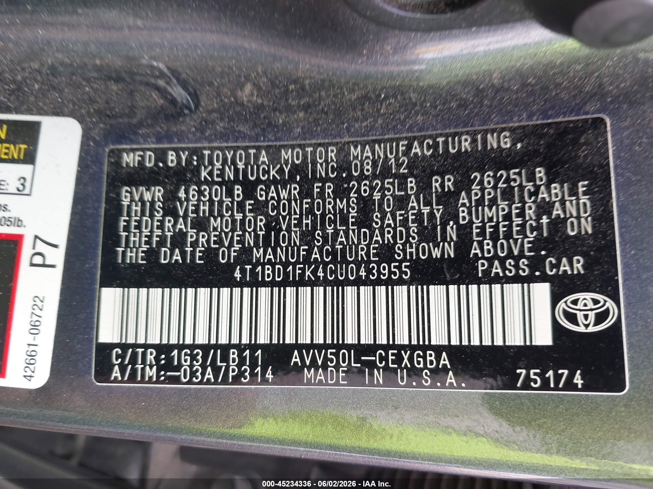 2012 Toyota Camry Hybrid Xle Gray vin: 4T1BD1FK4CU043955