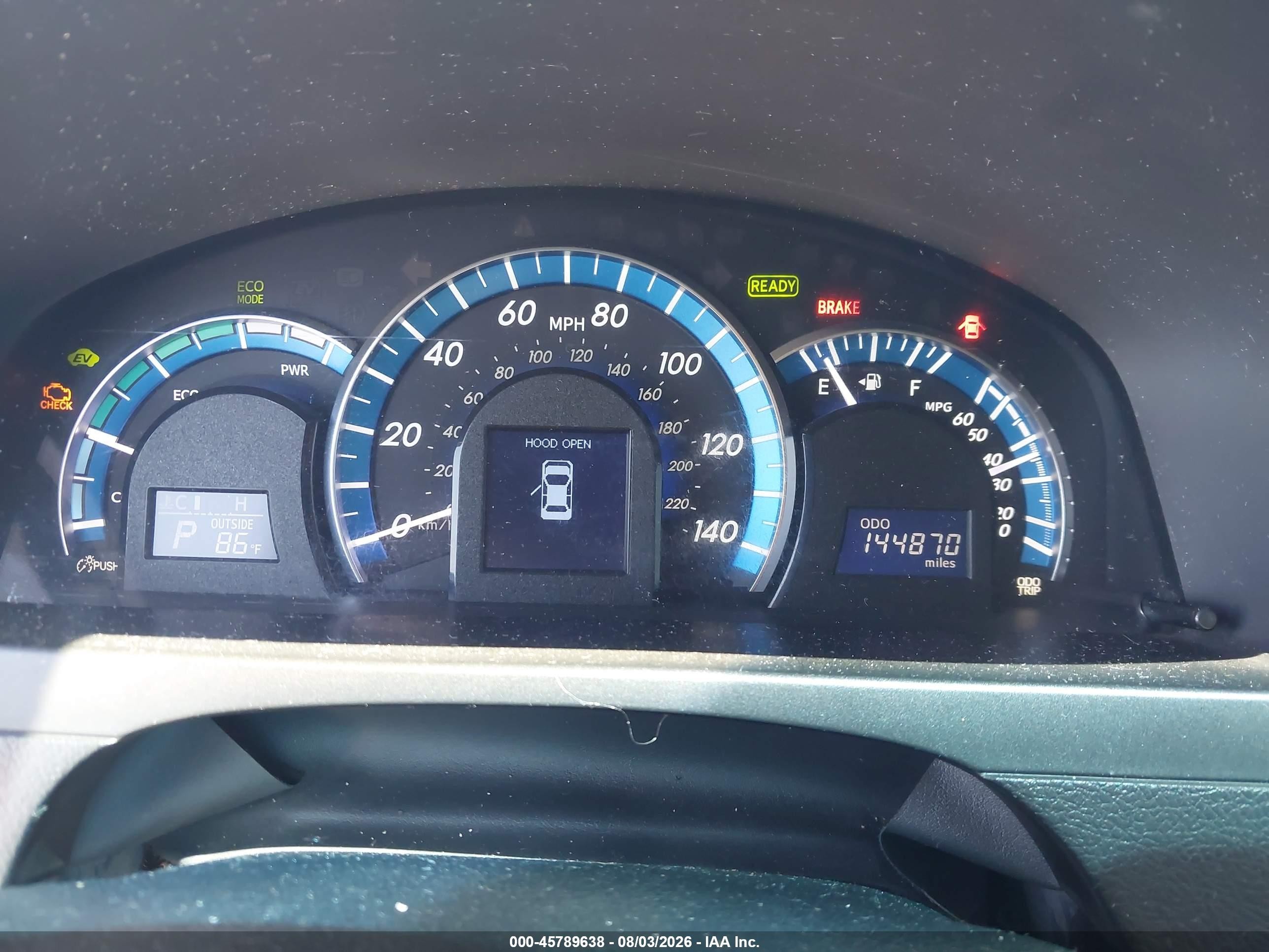 2012 Toyota Camry Hybrid Xle Black vin: 4T1BD1FK4CU053062