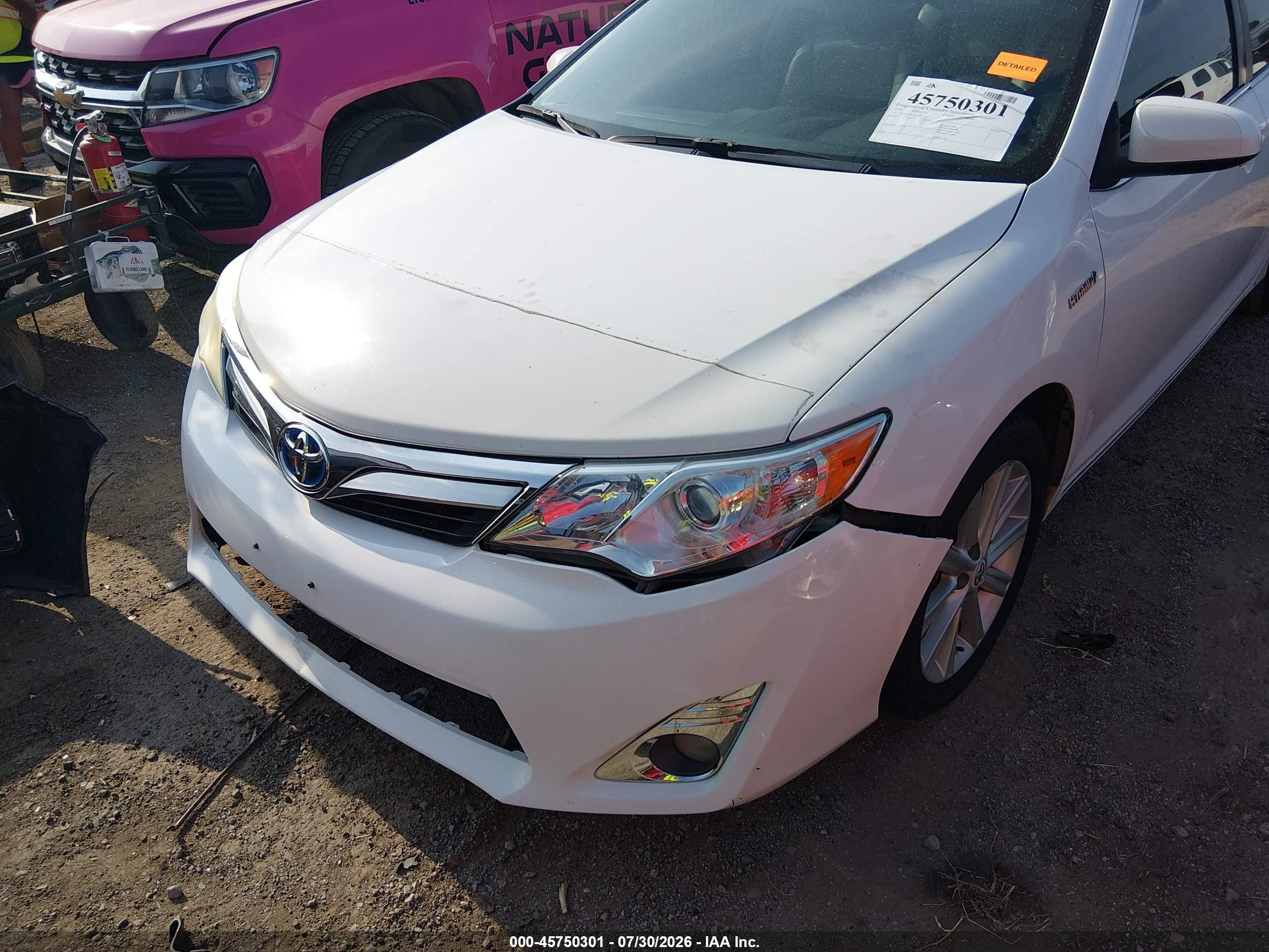 2012 Toyota Camry Hybrid Xle White vin: 4T1BD1FK4CU058231