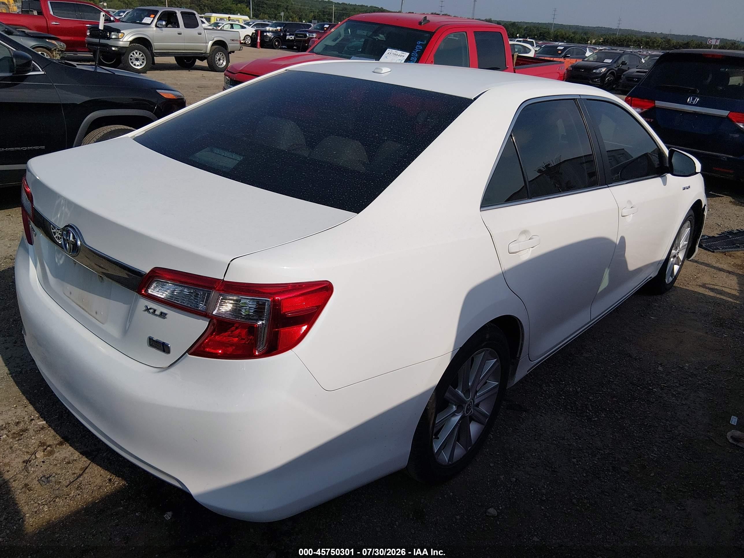 2012 Toyota Camry Hybrid Xle White vin: 4T1BD1FK4CU058231