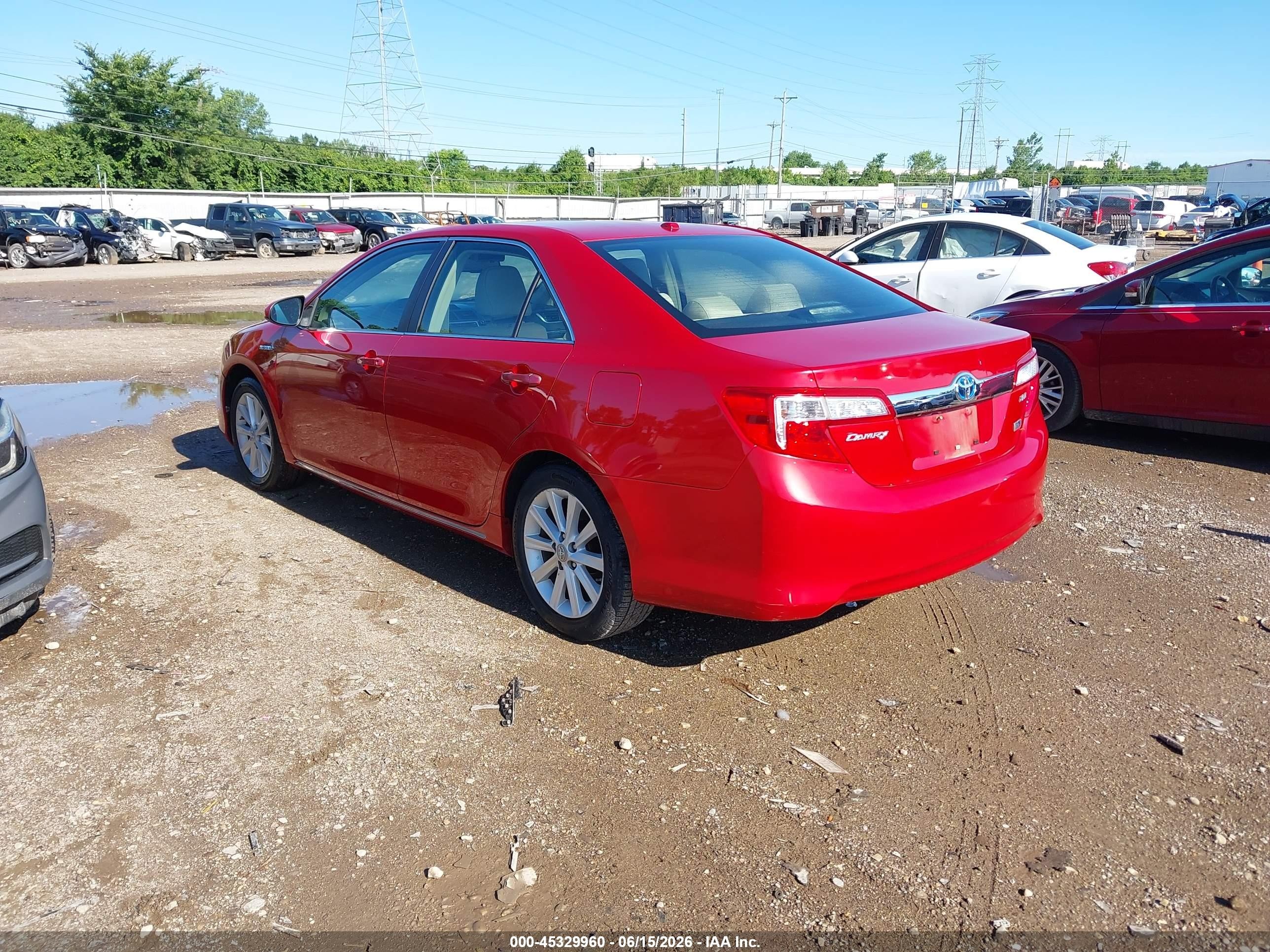 2013 Toyota Camry Hybrid Xle Красный vin: 4T1BD1FK4DU067612