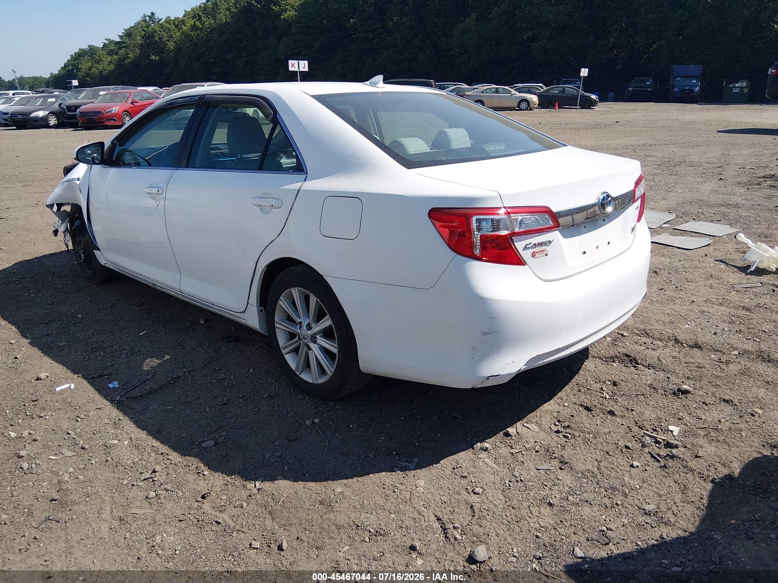 2013 Toyota Camry Hybrid Xle White vin: 4T1BD1FK4DU067688
