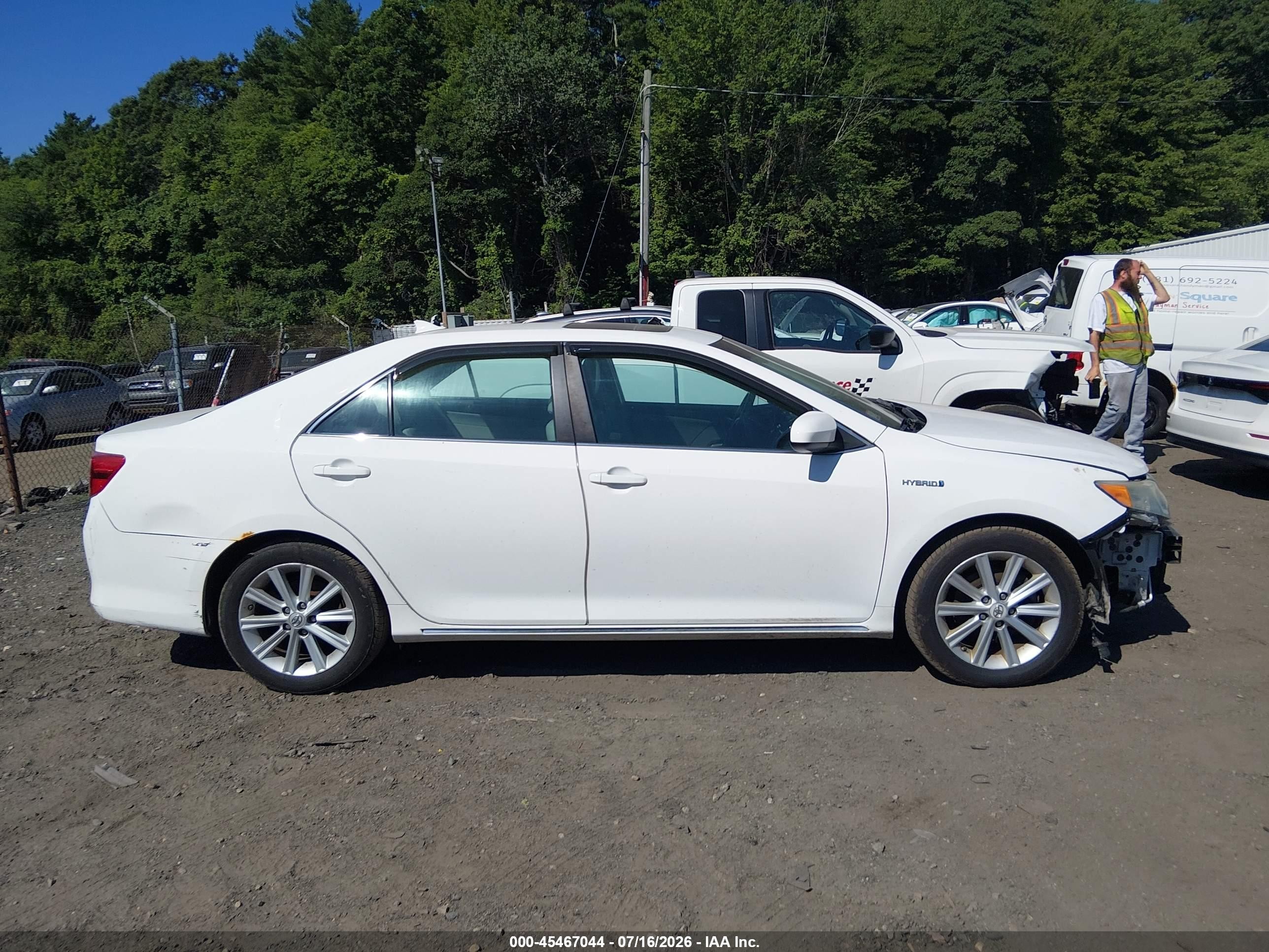 2013 Toyota Camry Hybrid Xle White vin: 4T1BD1FK4DU067688