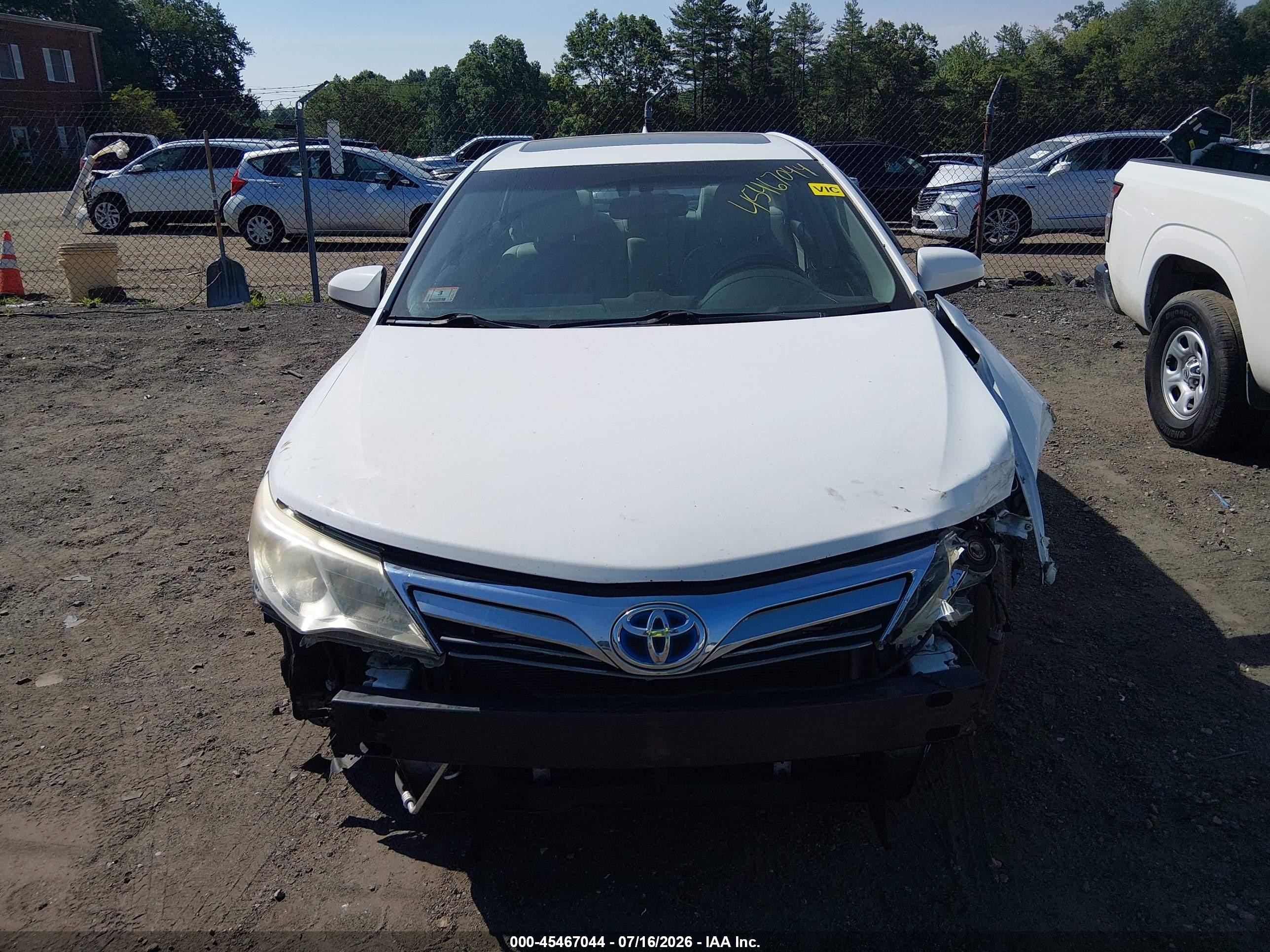 2013 Toyota Camry Hybrid Xle White vin: 4T1BD1FK4DU067688