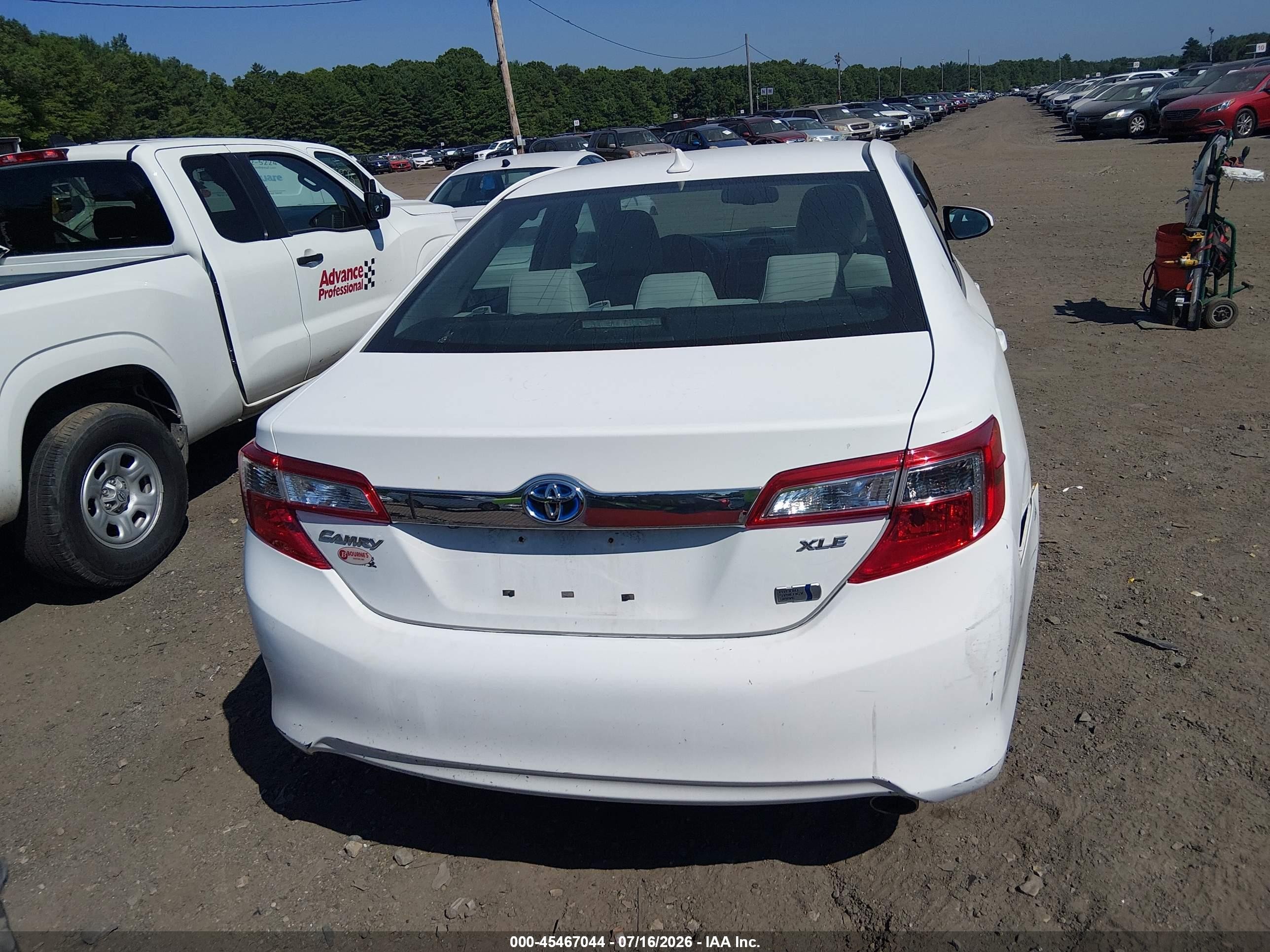 2013 Toyota Camry Hybrid Xle White vin: 4T1BD1FK4DU067688