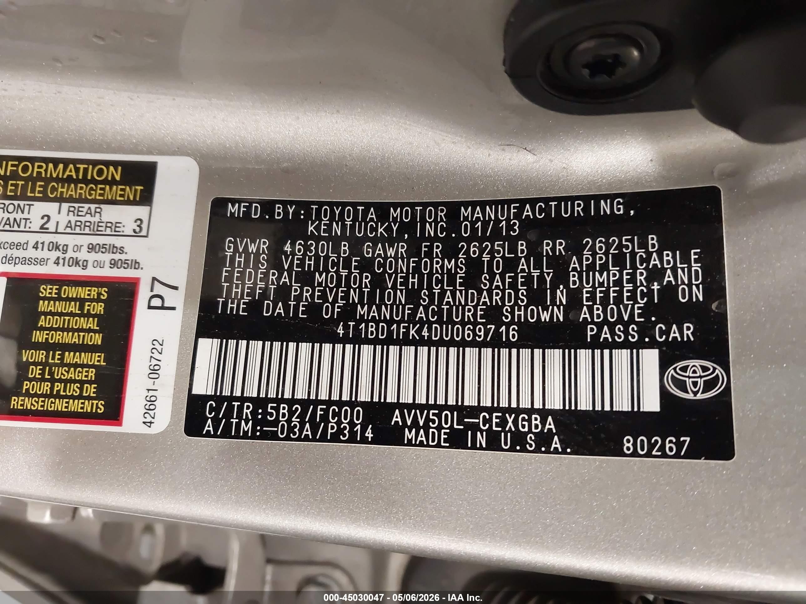 2013 Toyota Camry Hybrid Xle Champagne vin: 4T1BD1FK4DU069716