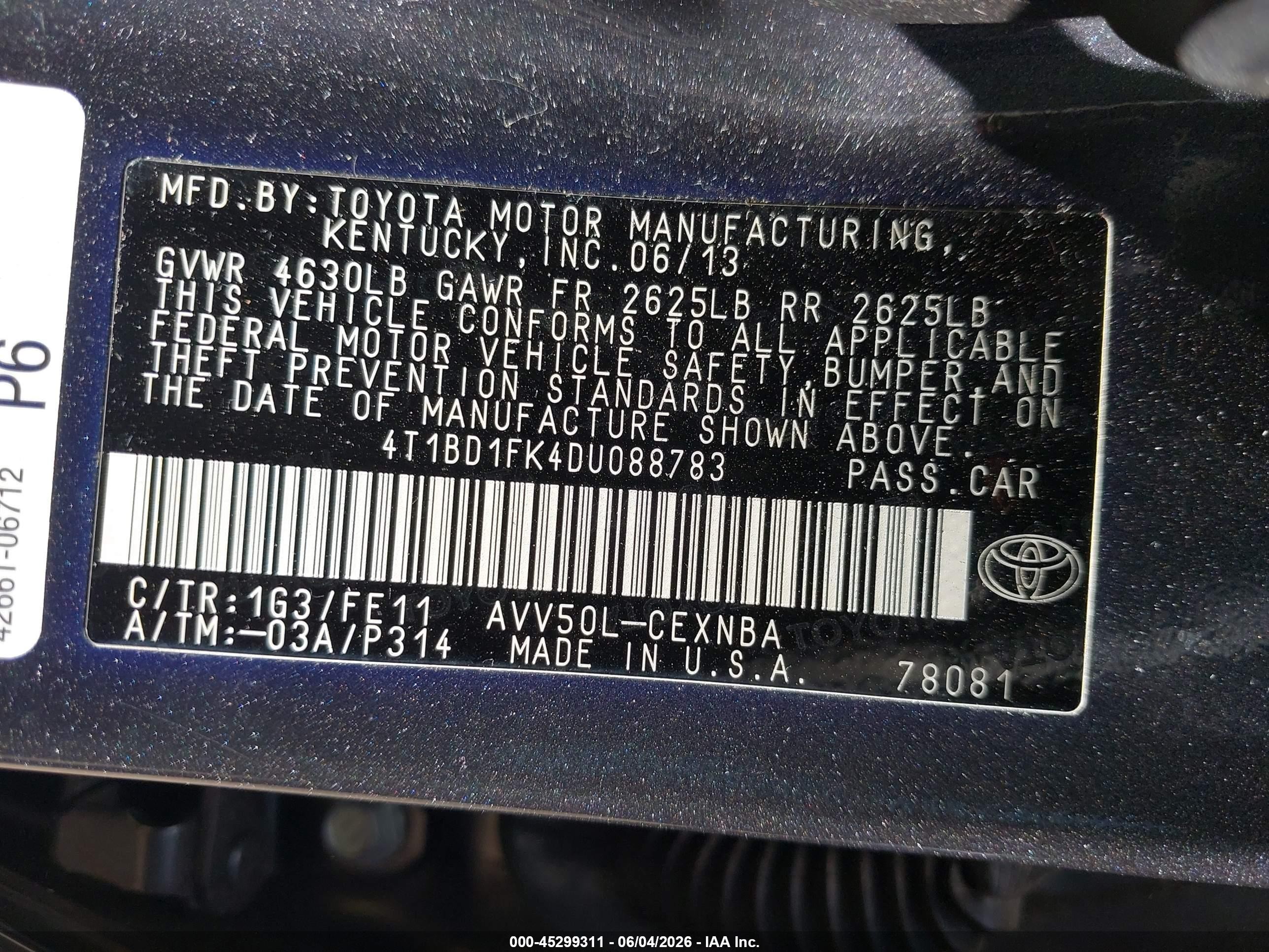2013 Toyota Camry Hybrid Le Gray vin: 4T1BD1FK4DU088783