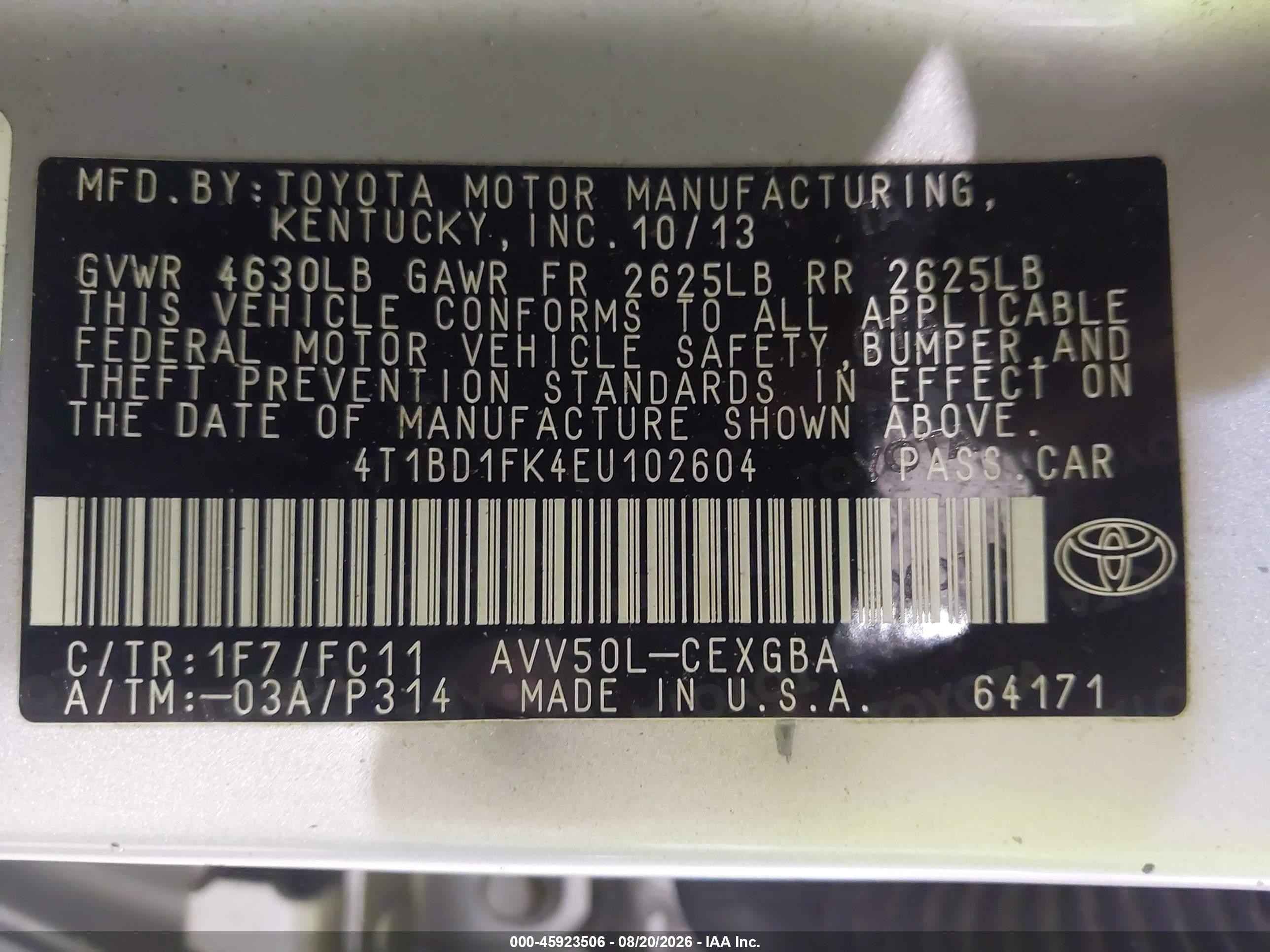 2014 Toyota Camry Hybrid Xle Серебряный vin: 4T1BD1FK4EU102604