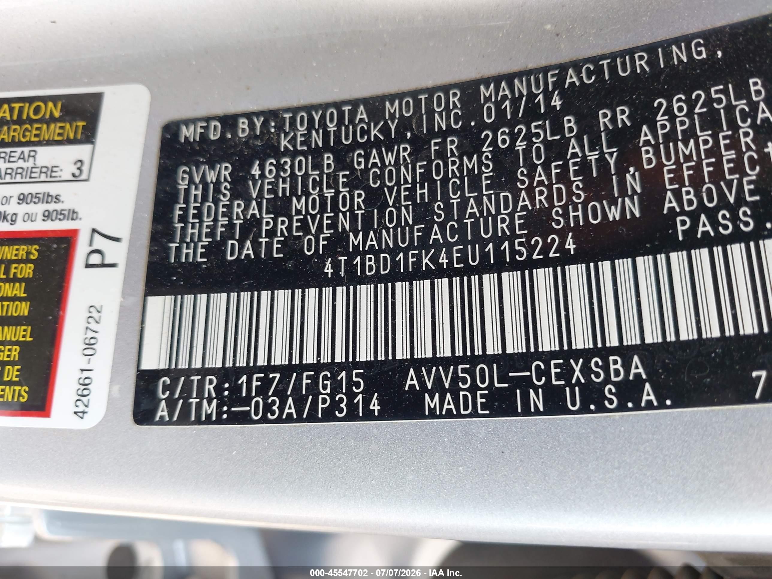 2014 Toyota Camry Hybrid Se Limited Edition Silver vin: 4T1BD1FK4EU115224