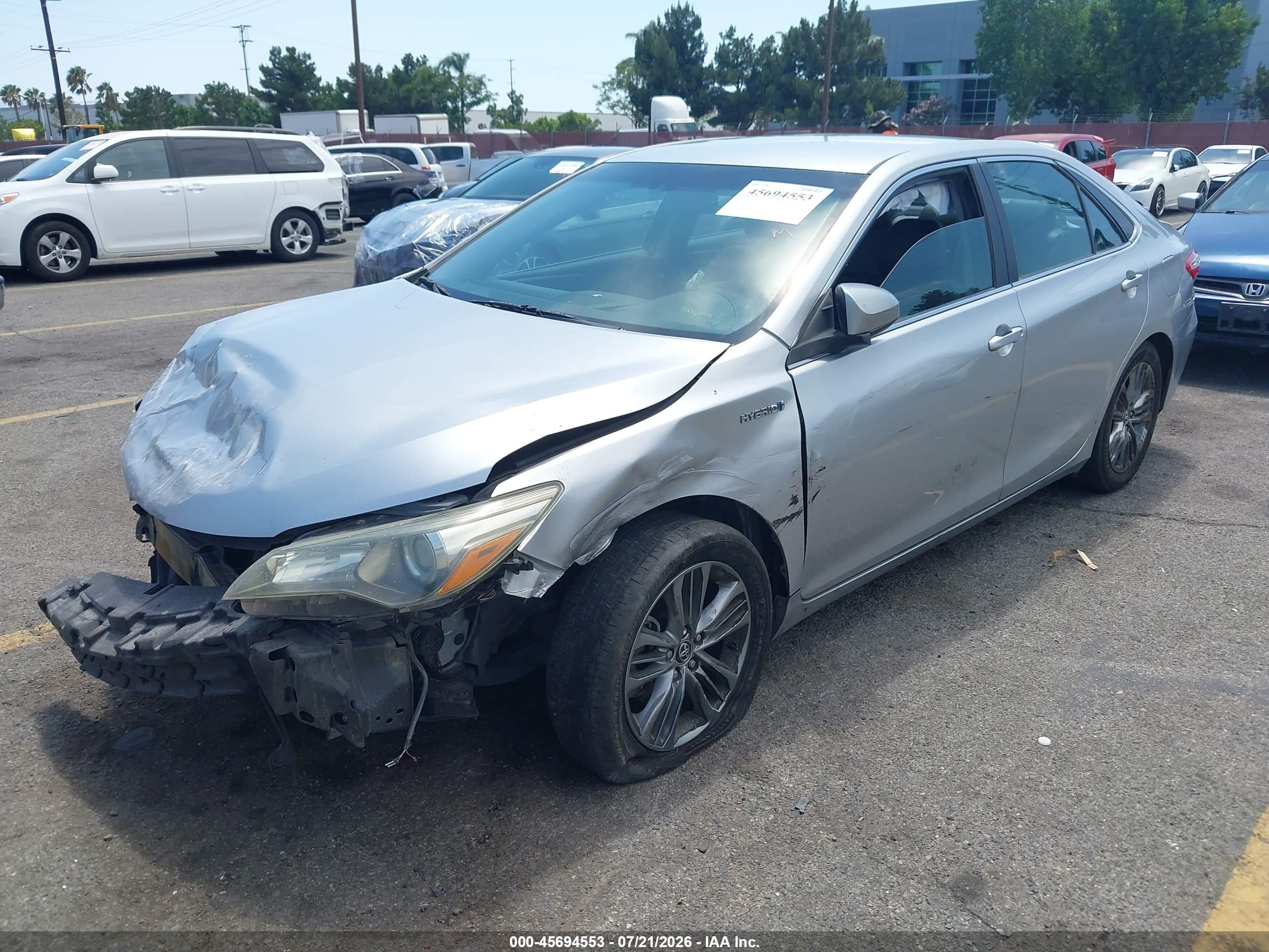 2015 Toyota Camry Hybrid Se Silver vin: 4T1BD1FK4FU147544