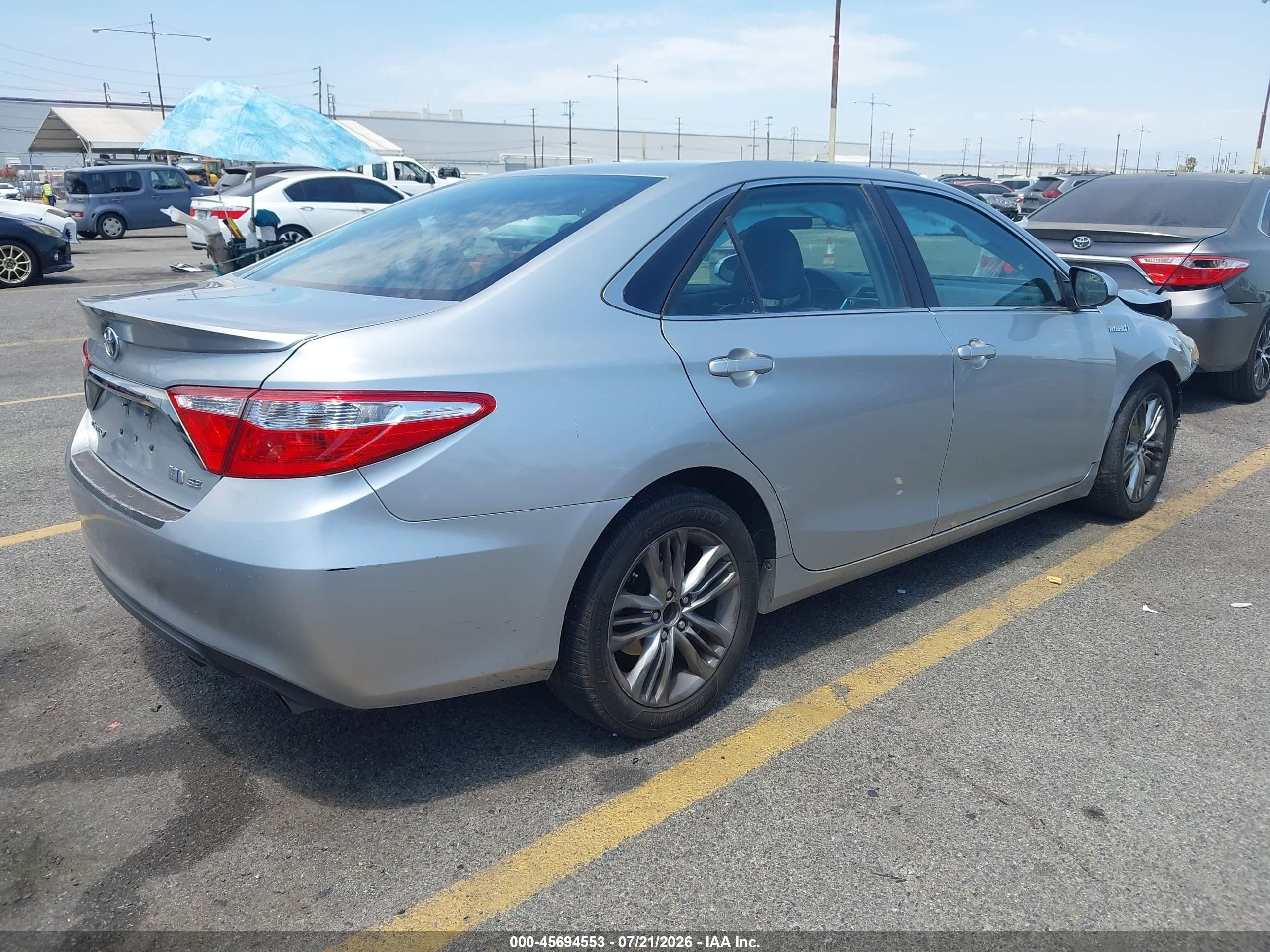 2015 Toyota Camry Hybrid Se Silver vin: 4T1BD1FK4FU147544