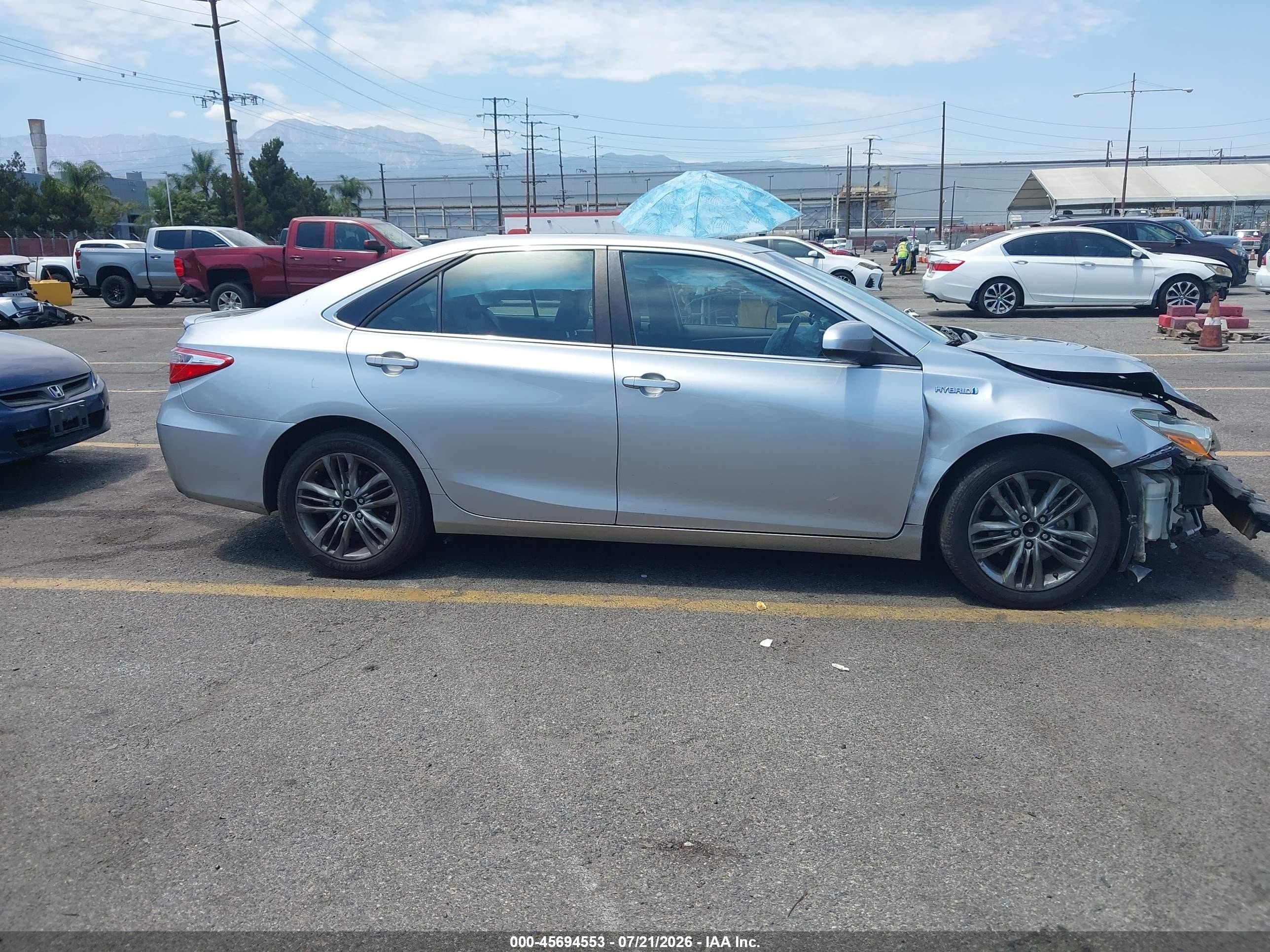 2015 Toyota Camry Hybrid Se Silver vin: 4T1BD1FK4FU147544