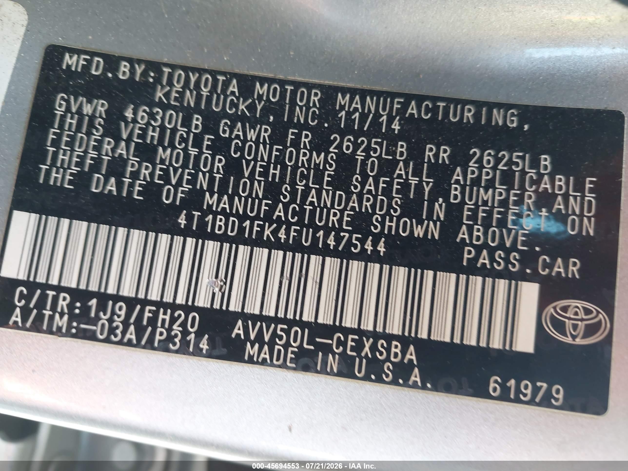 2015 Toyota Camry Hybrid Se Silver vin: 4T1BD1FK4FU147544