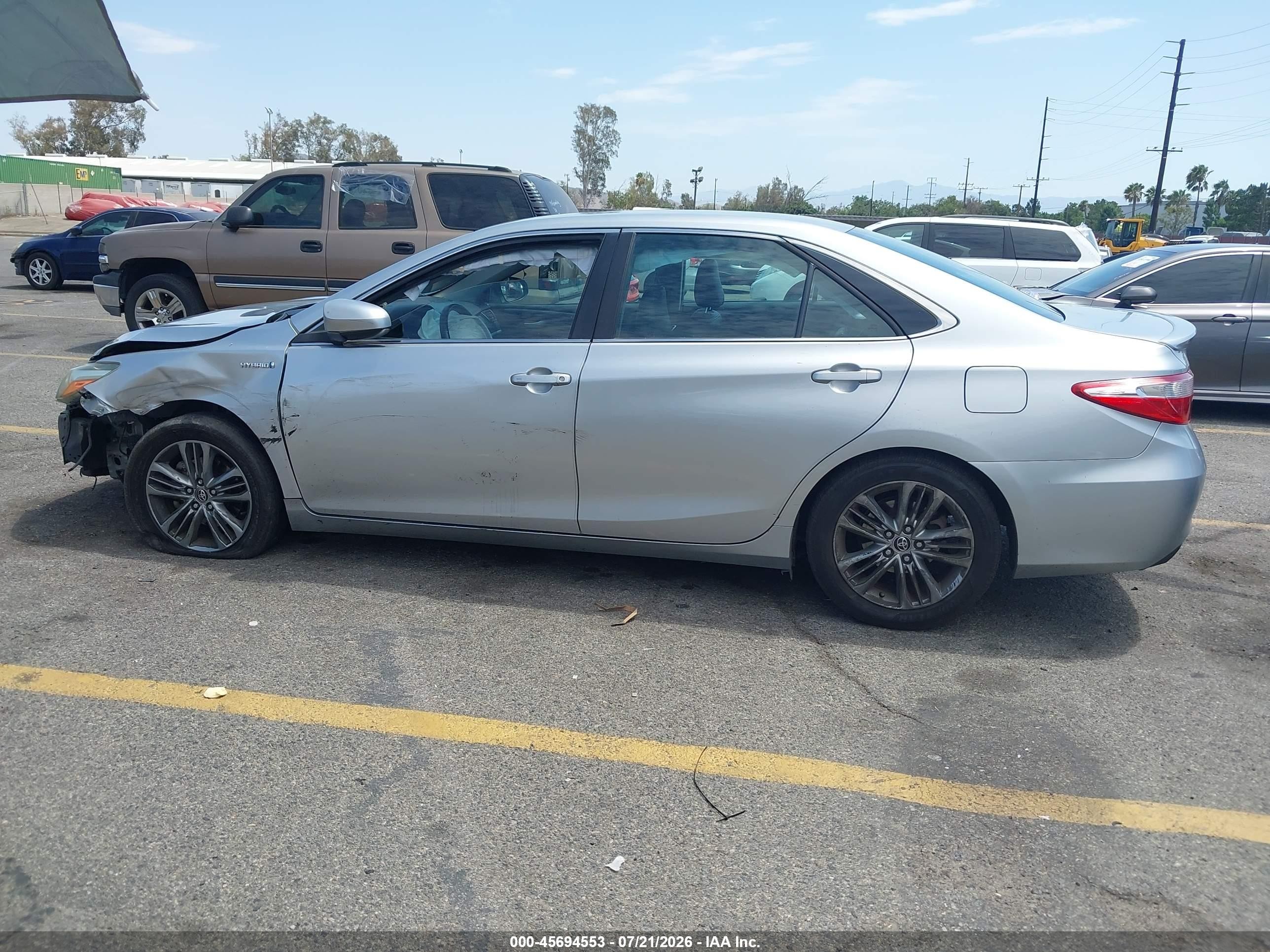 2015 Toyota Camry Hybrid Se Silver vin: 4T1BD1FK4FU147544