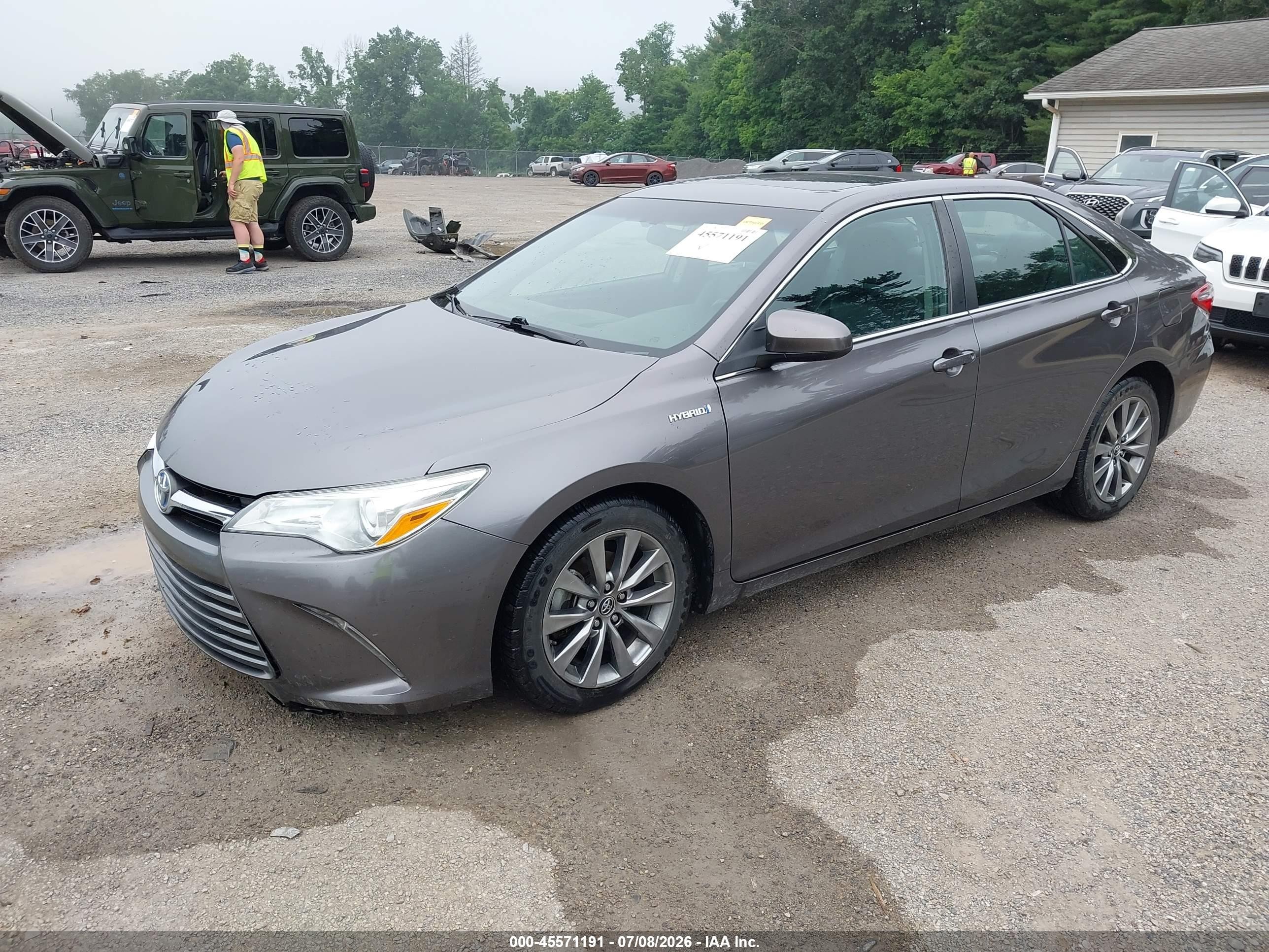 2015 Toyota Camry Hybrid Xle Серый vin: 4T1BD1FK4FU161041