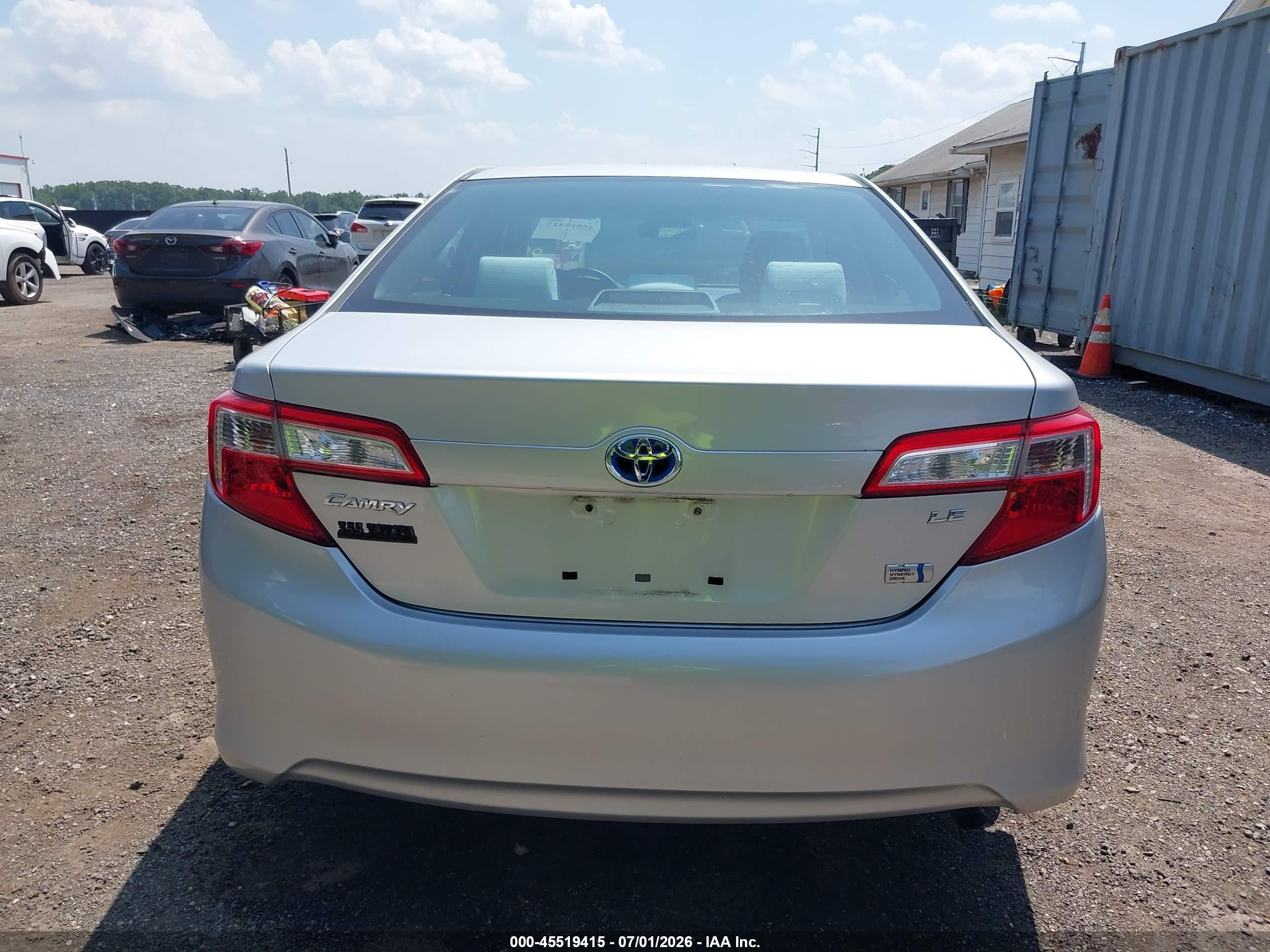2012 Toyota Camry Hybrid Le Silver vin: 4T1BD1FK5CU019597