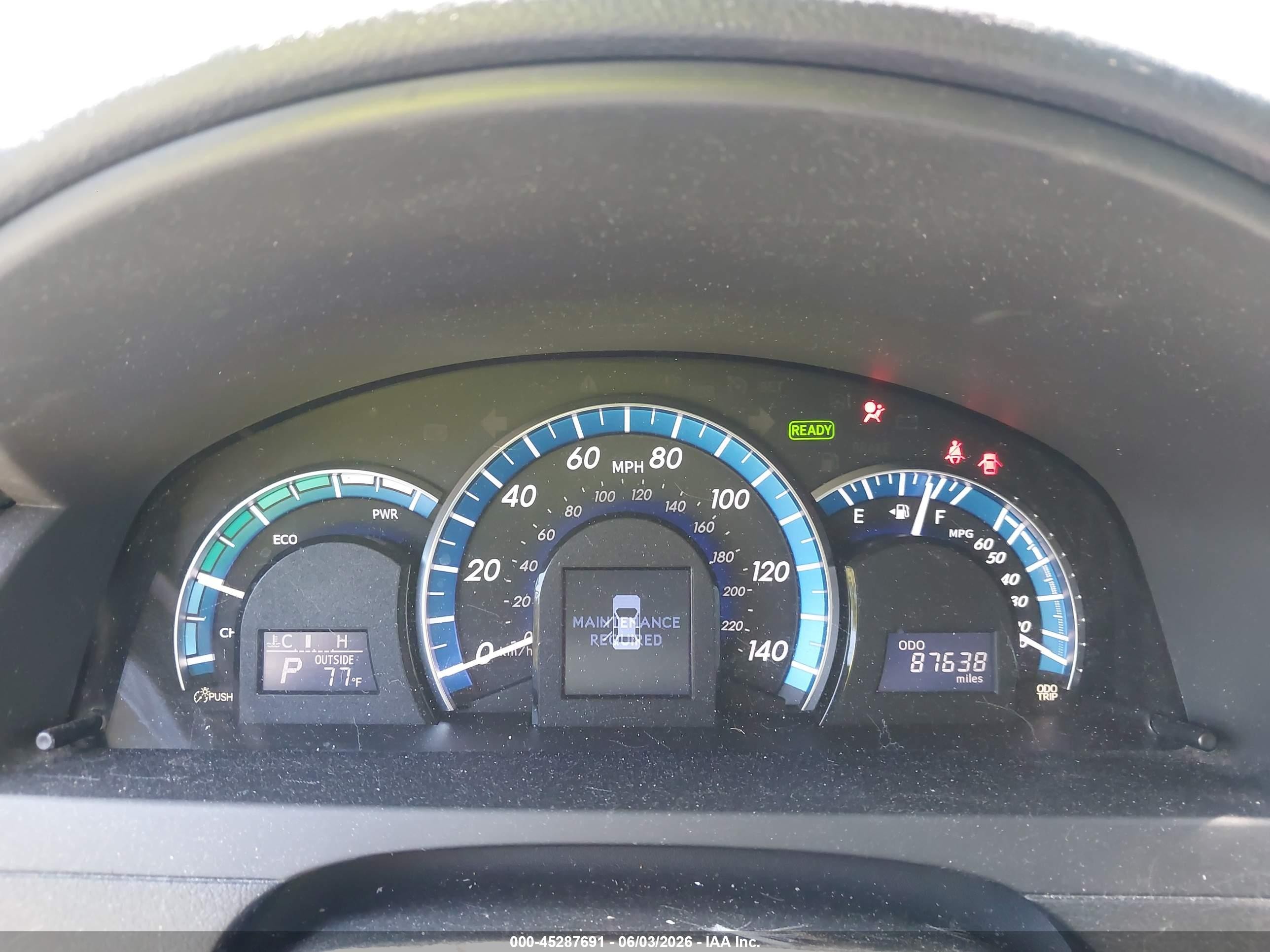 2012 Toyota Camry Hybrid Xle Темно-бордовый vin: 4T1BD1FK5CU037811