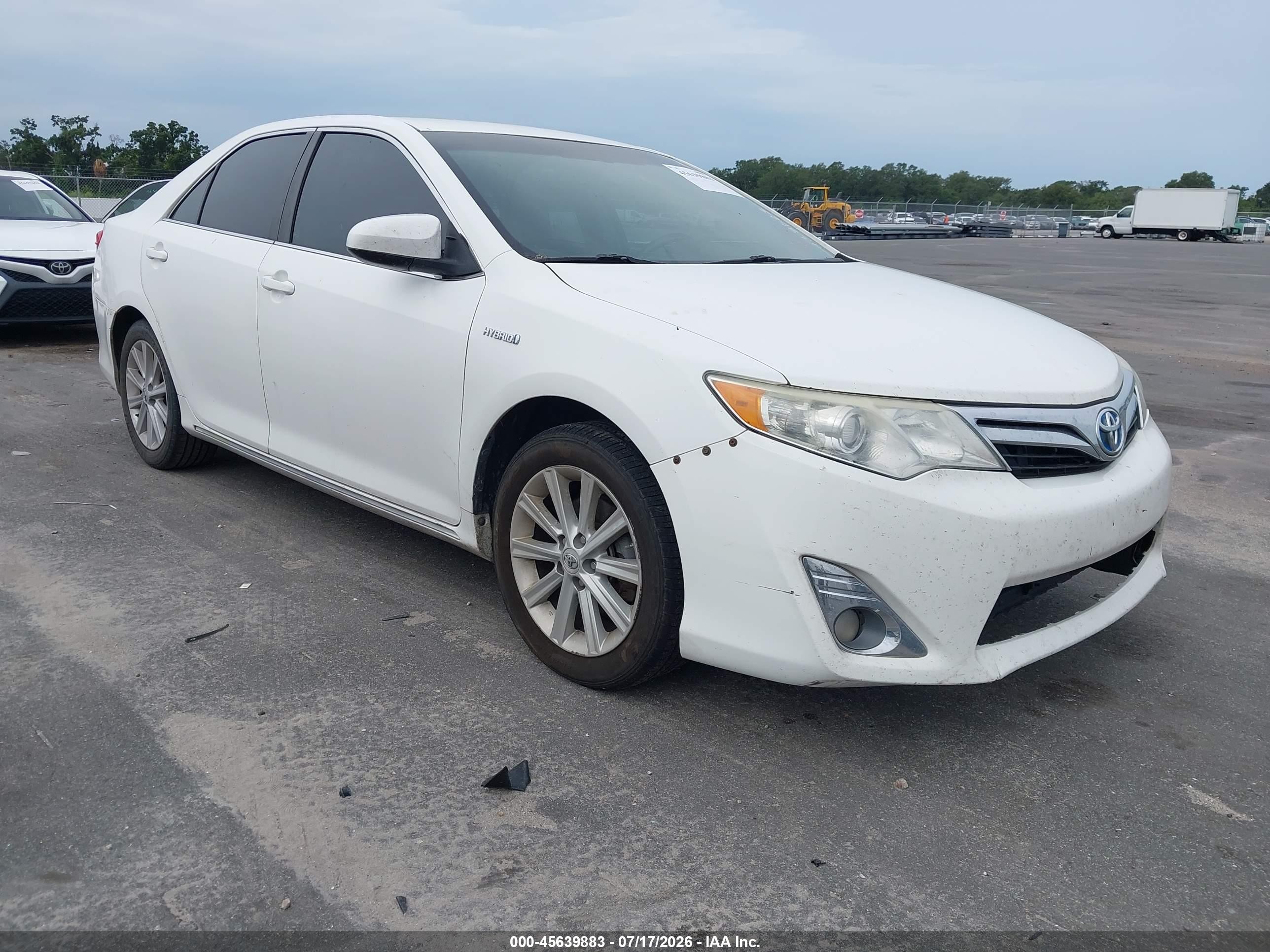 2012 Toyota Camry Hybrid Xle White vin: 4T1BD1FK5CU038523