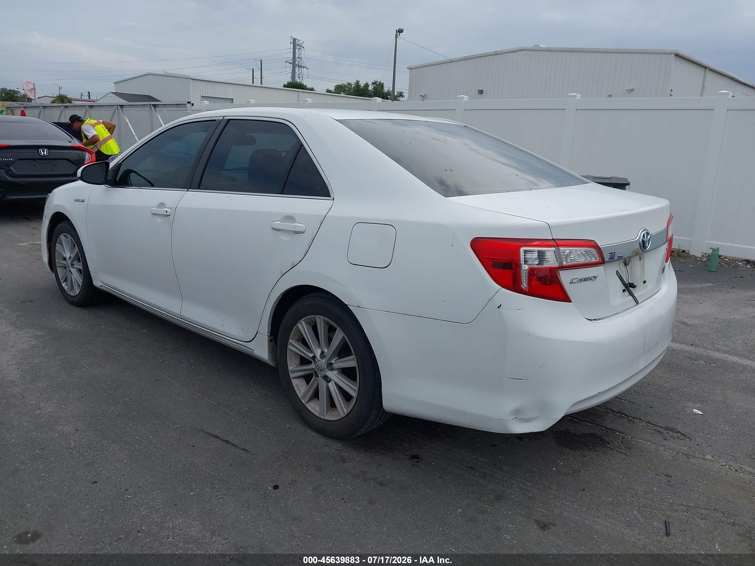 2012 Toyota Camry Hybrid Xle White vin: 4T1BD1FK5CU038523